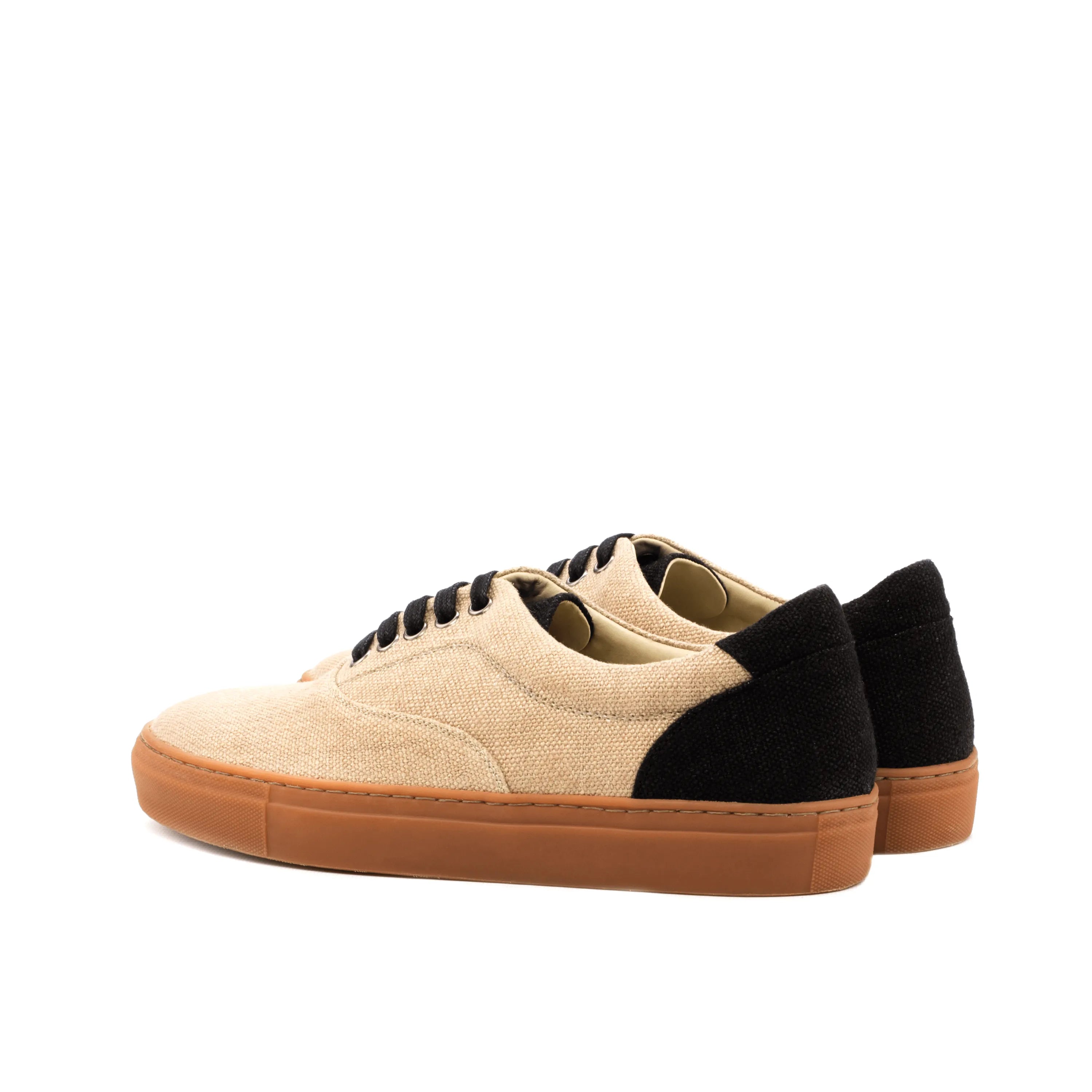 Adria Top Sider sneaker in beige and black canvas