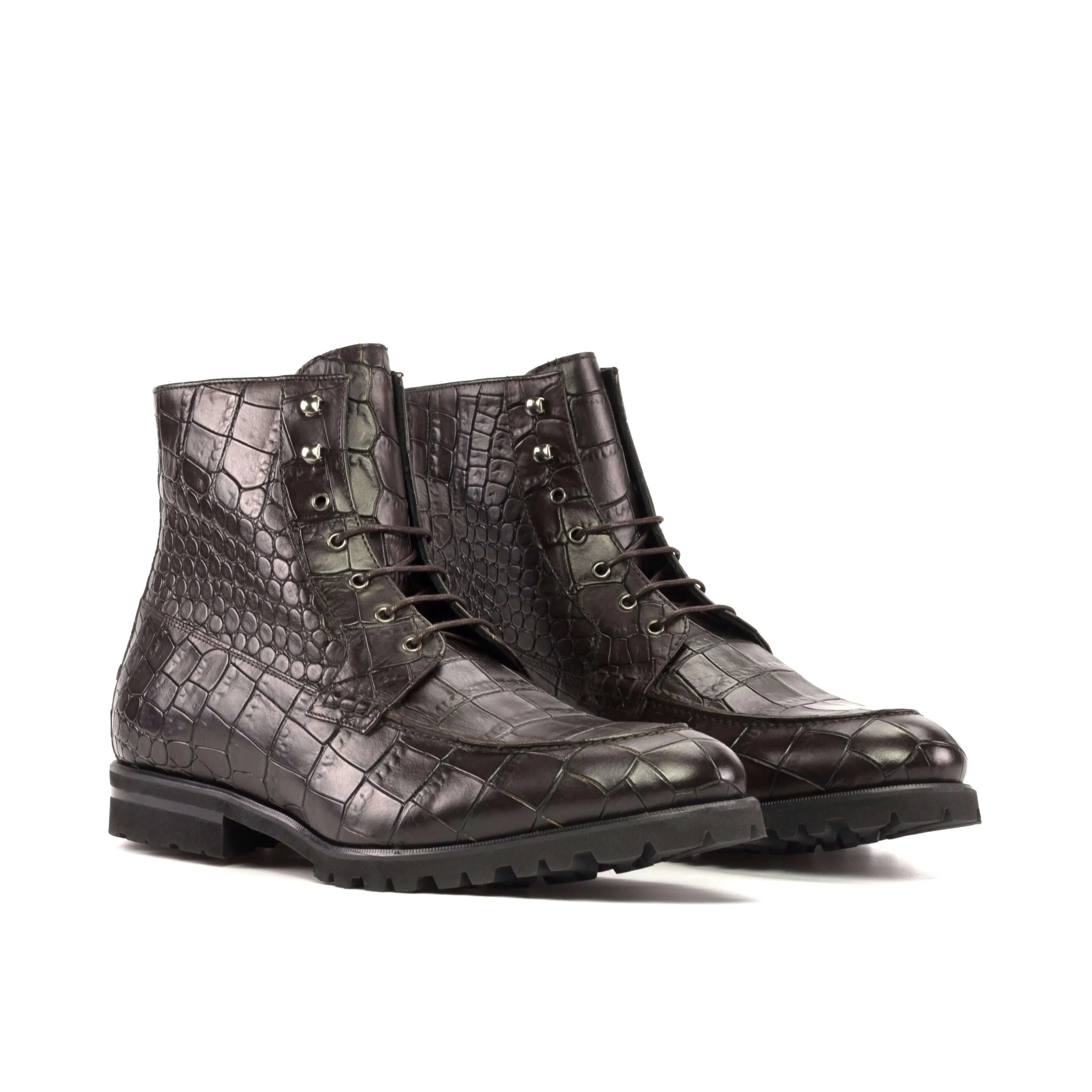 Brown crocodile-patterned leather Bonny Moc Boot