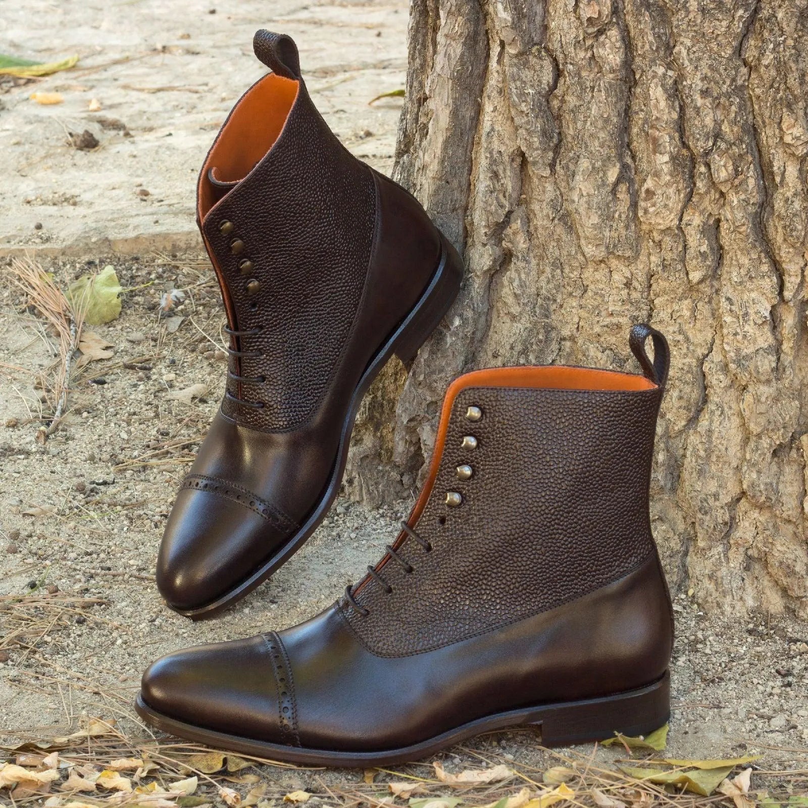 Dan Balmoral Boots: pair of dark brown leather balmoral boots