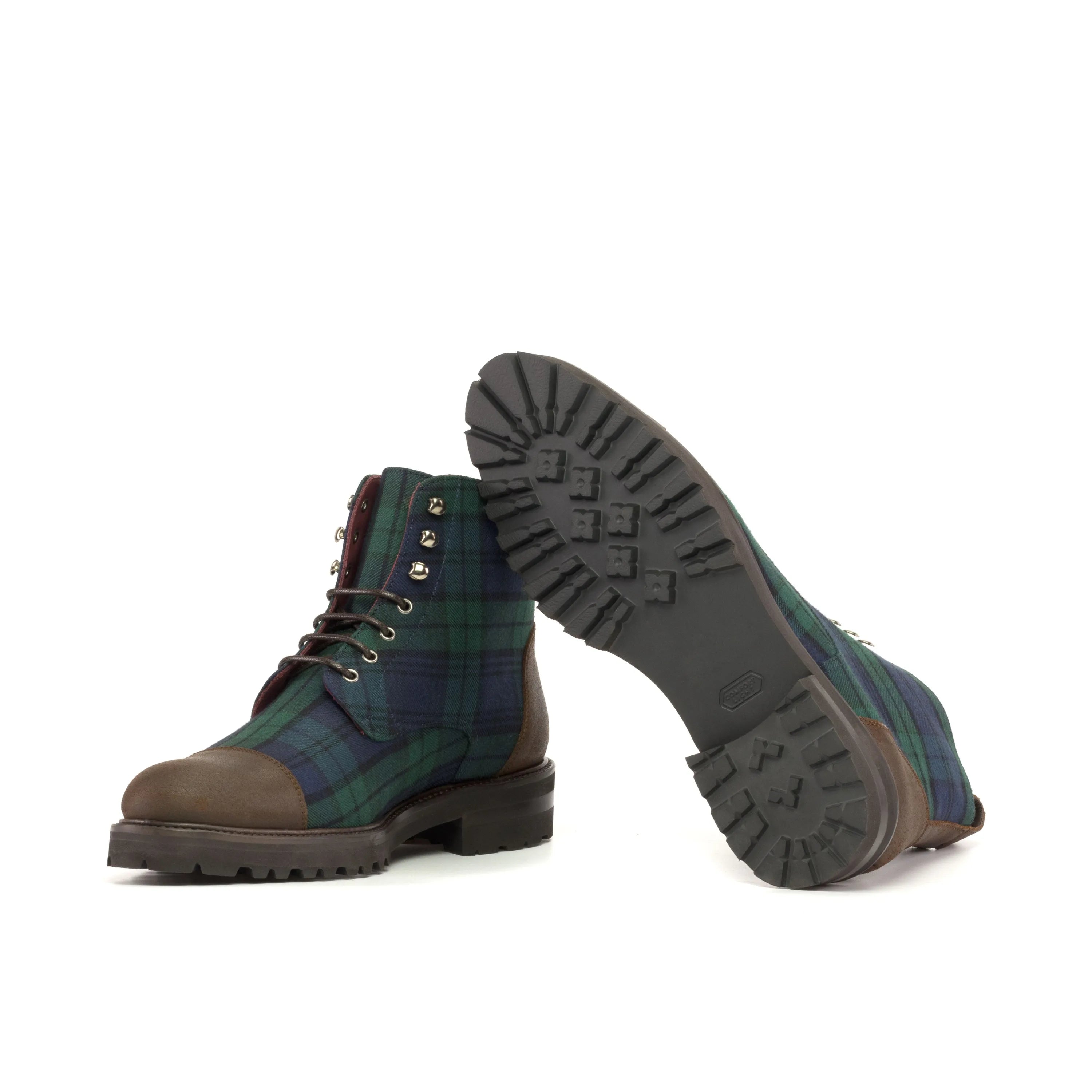 Dano Ladies Captoe boots II with plaid lace-up design