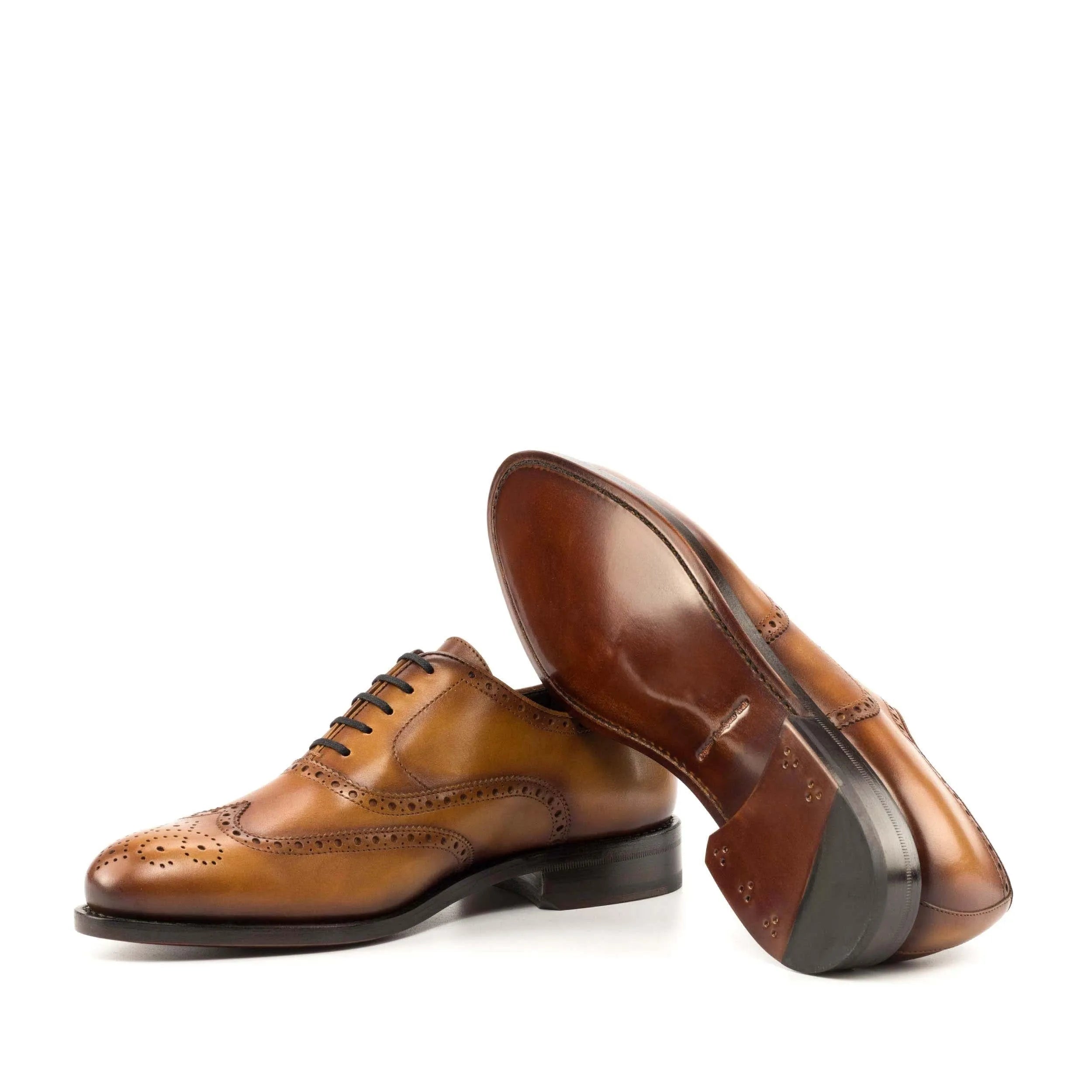 Darwill full brogue brown leather wingtip dress shoes