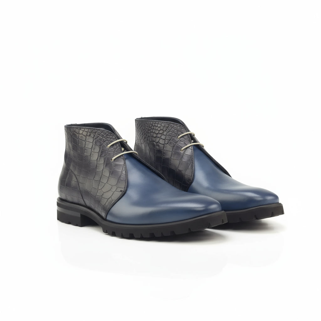 David Monti chukkas: two-tone leather patina chukkas