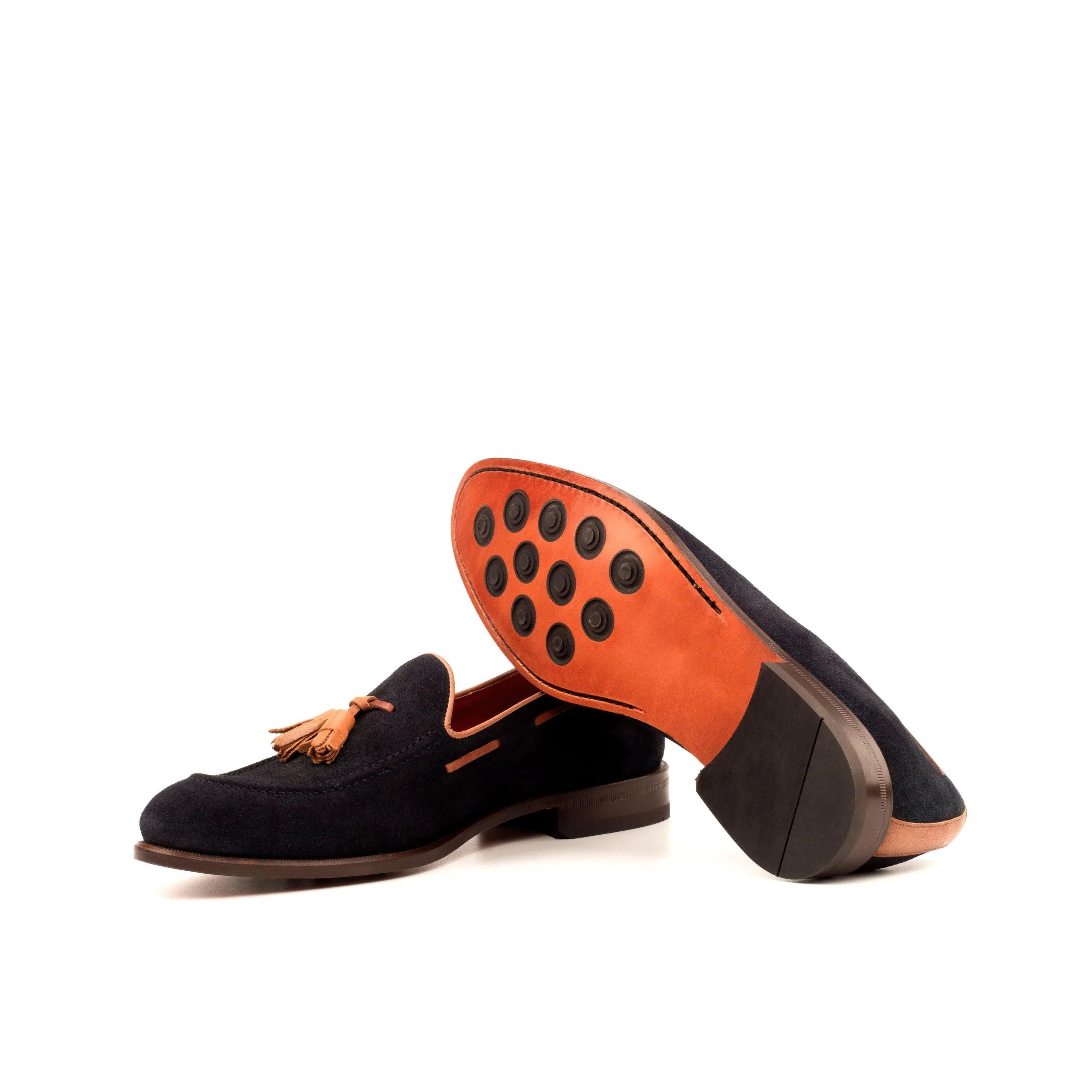Black suede tassel Dimilio loafers II with rounded toe