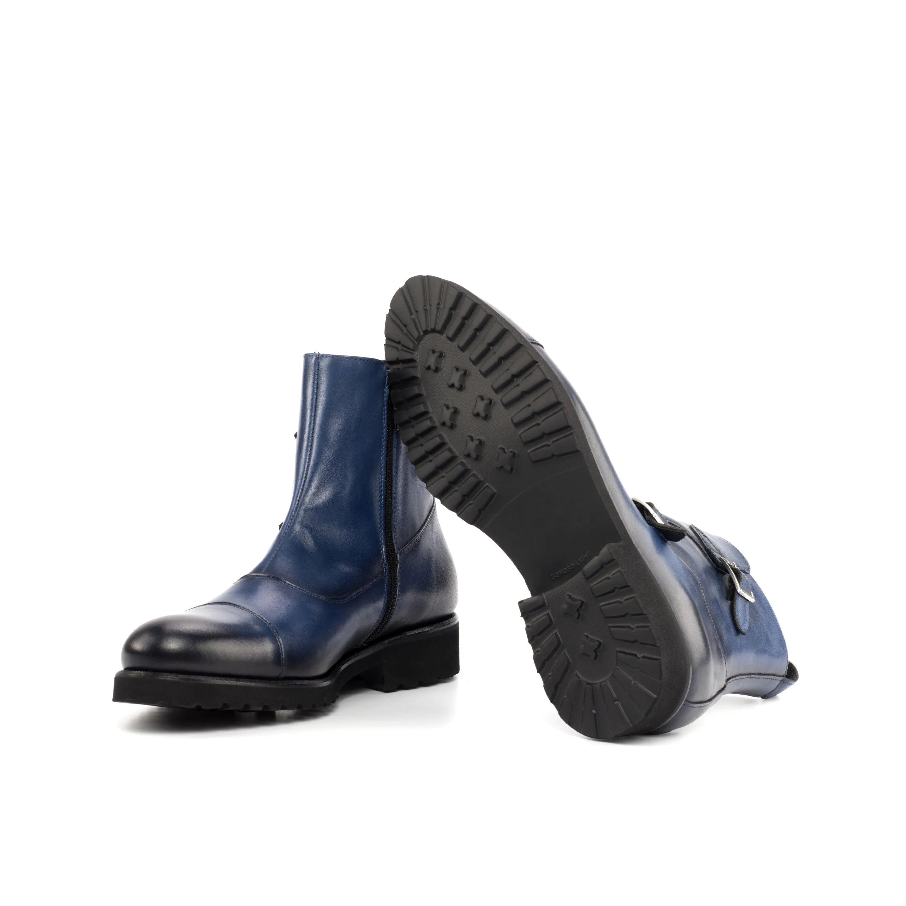 Georgino Octavian boots in blue leather, ankle style