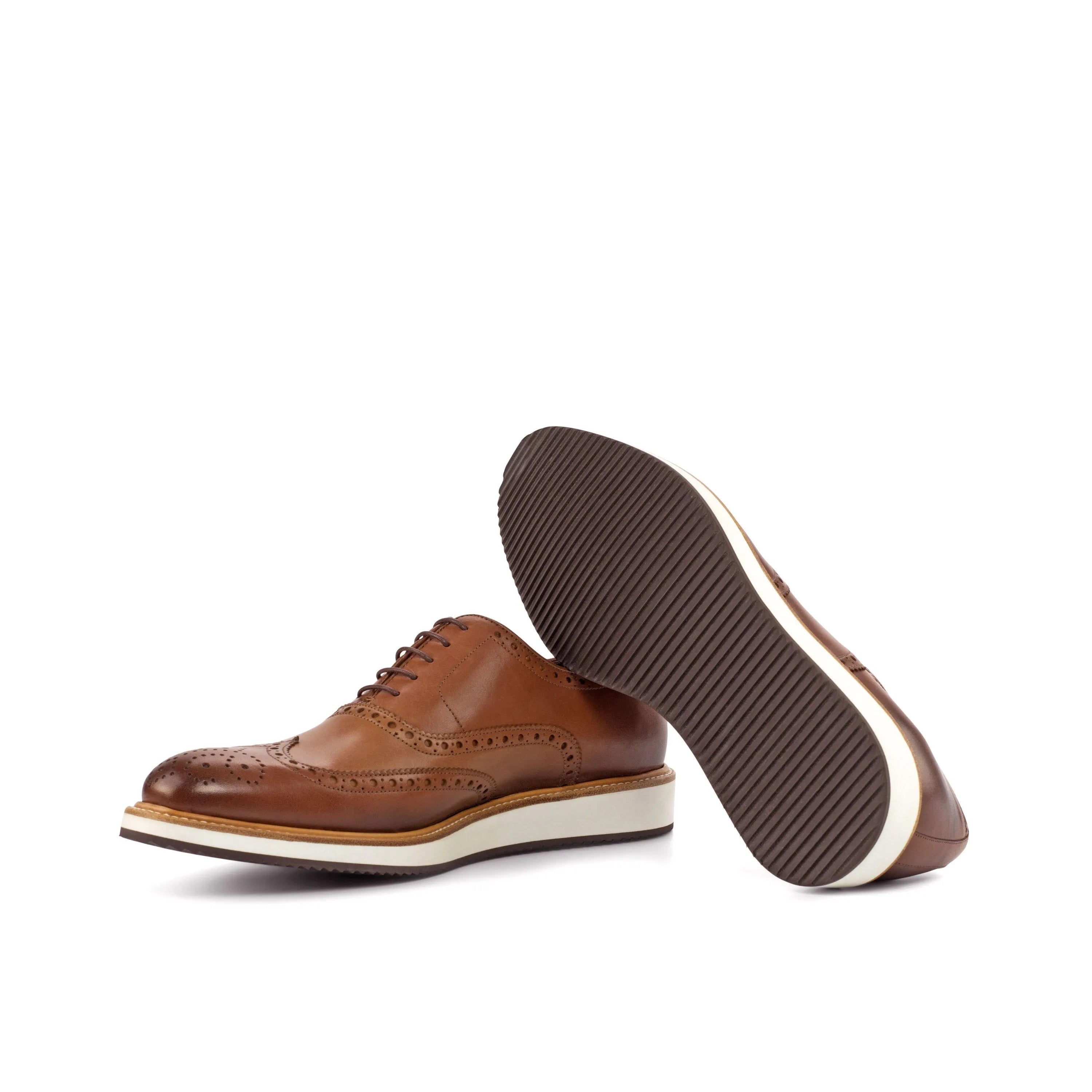 Brown leather GH09 full brogue dress shoes for men