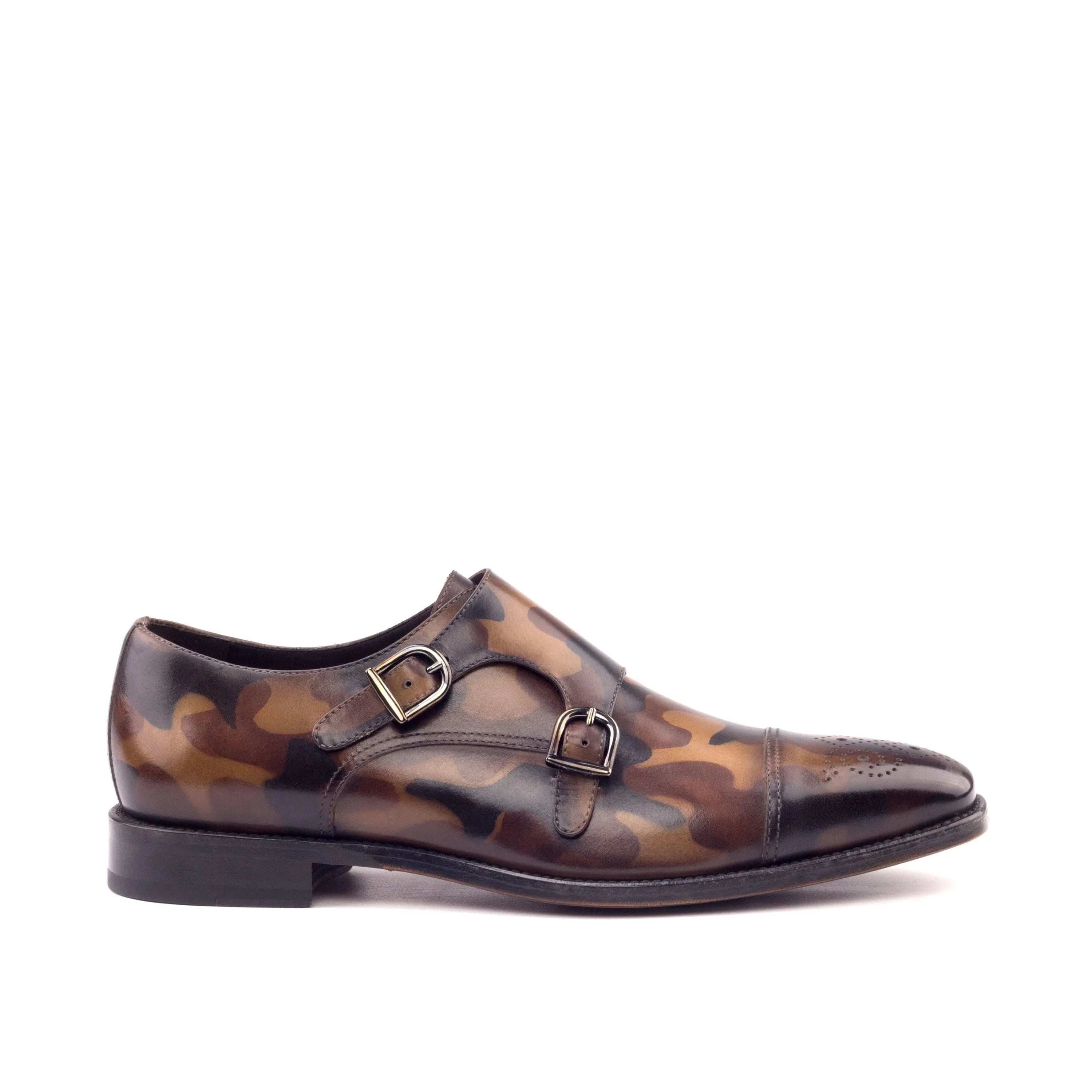 GI Double Monk Patina camo leather double monk shoe