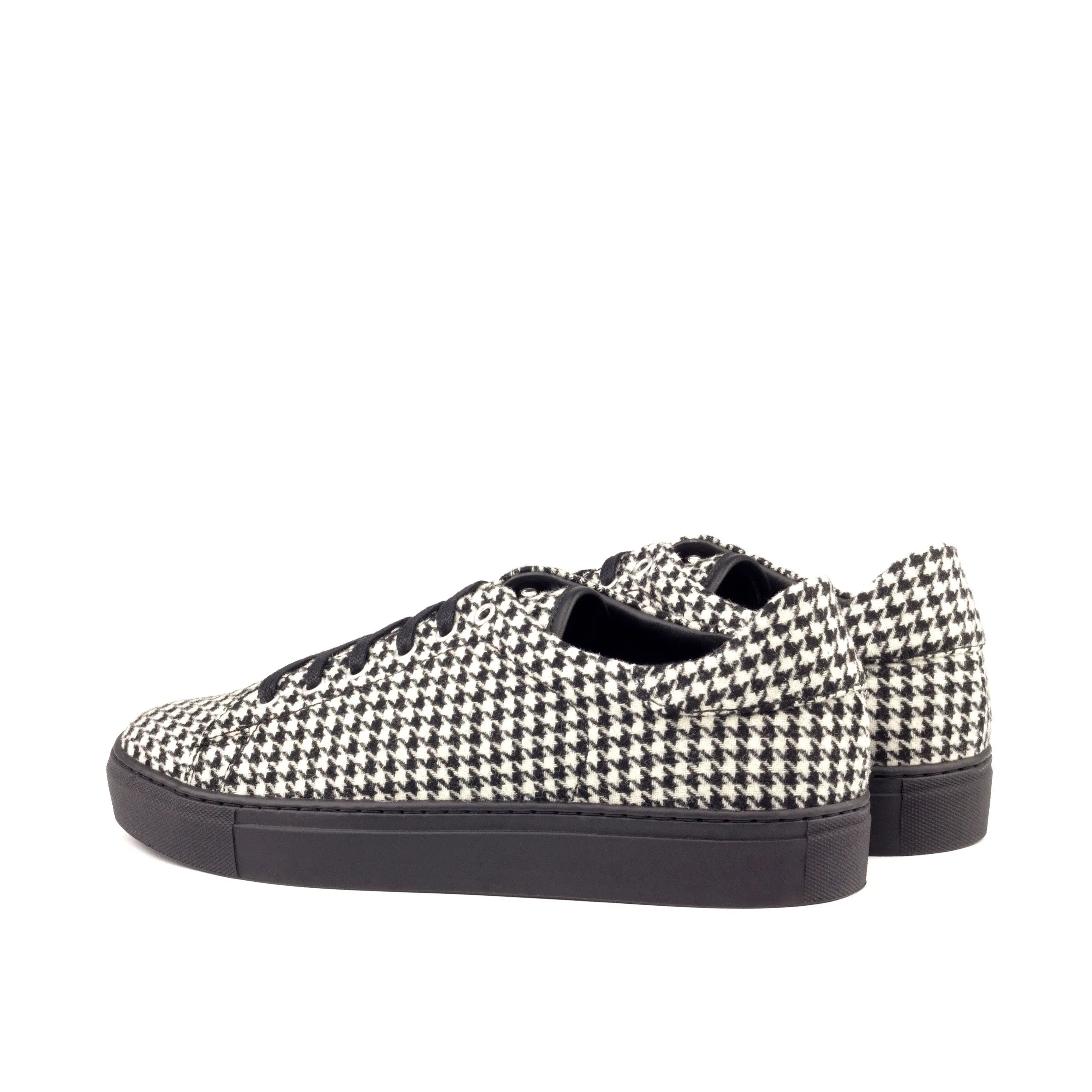 Giles Trainer Sneaker in houndstooth pattern with calf leather cupsole
