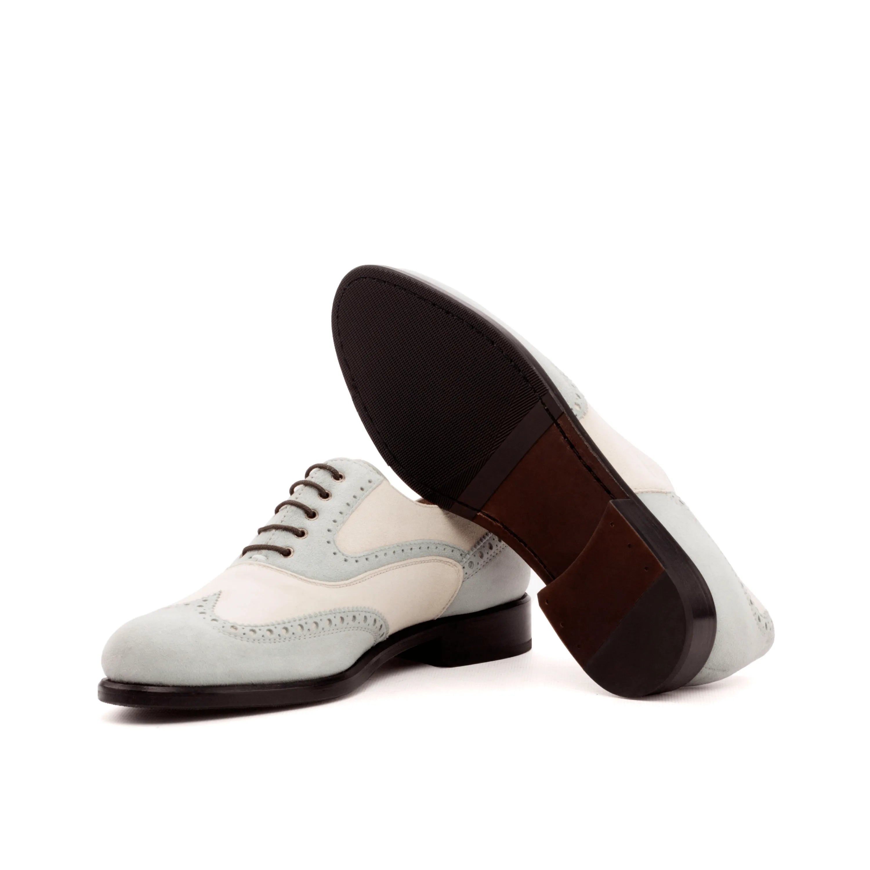 Guda ladies oxford shoes II two-tone kid suede wingtip back view