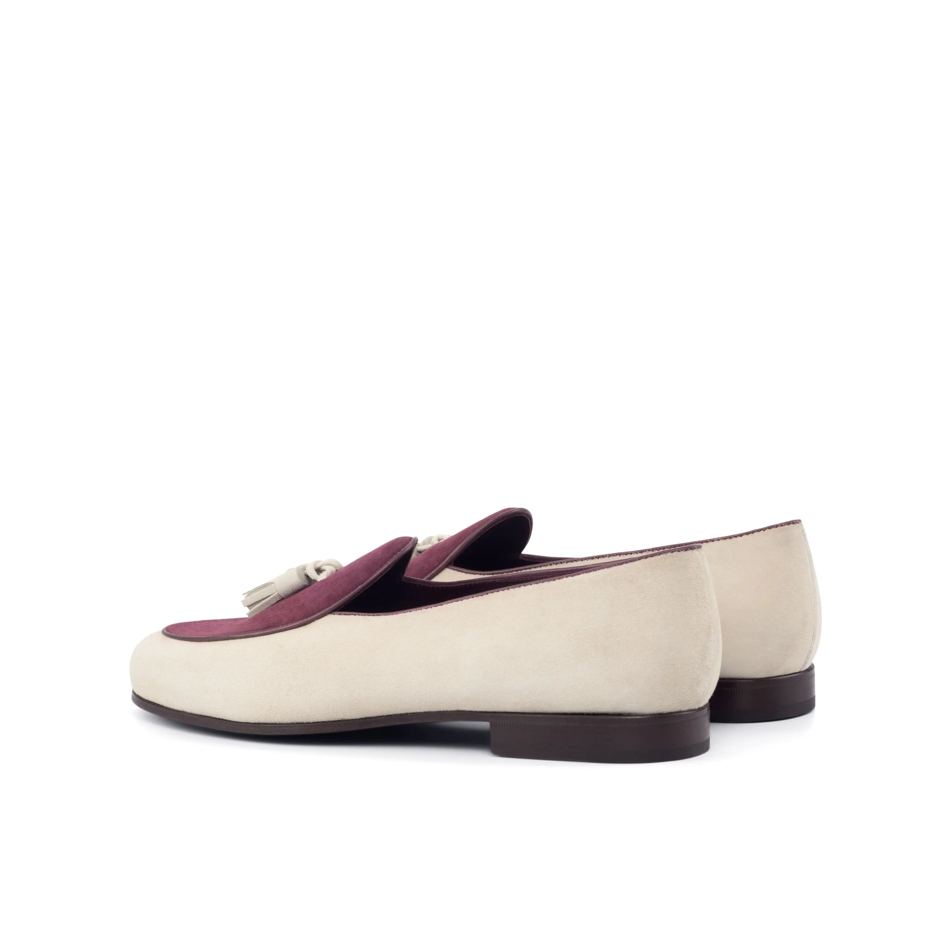 Hass Belgian slipper two-tone leather loafers back view
