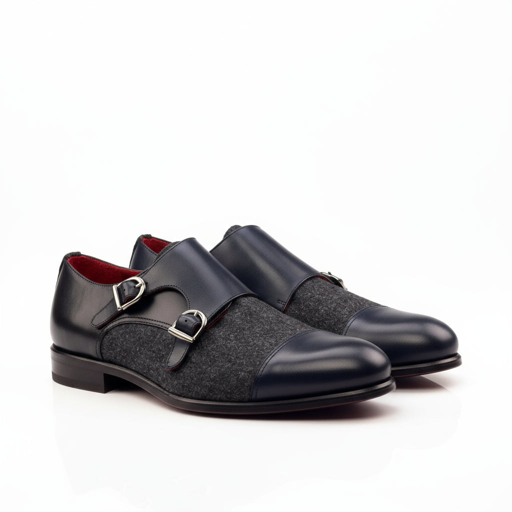 Ineffable Double Monk mens double monk strap shoes pair