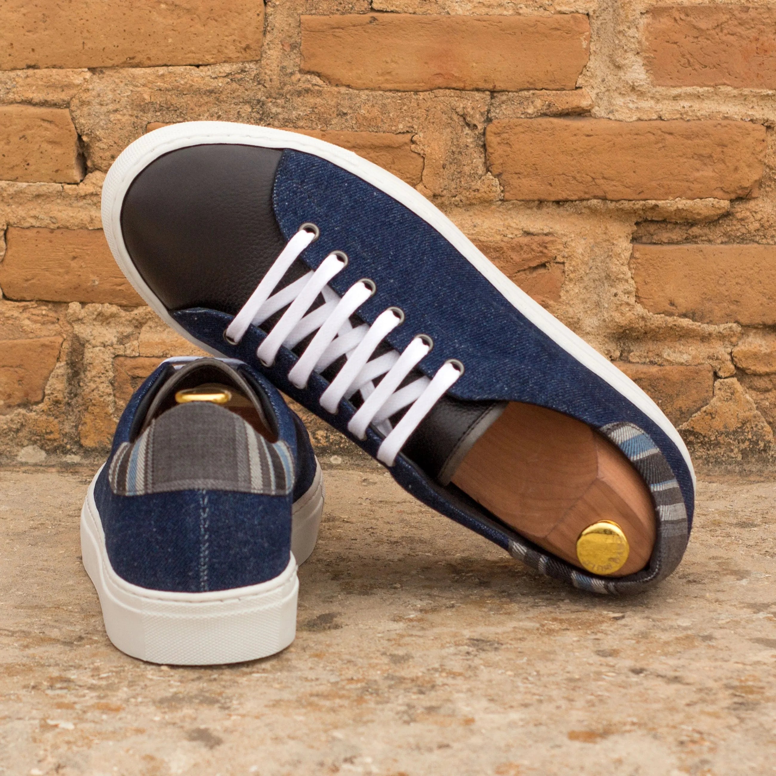 Ioway Trainer Sneaker in denim and leather