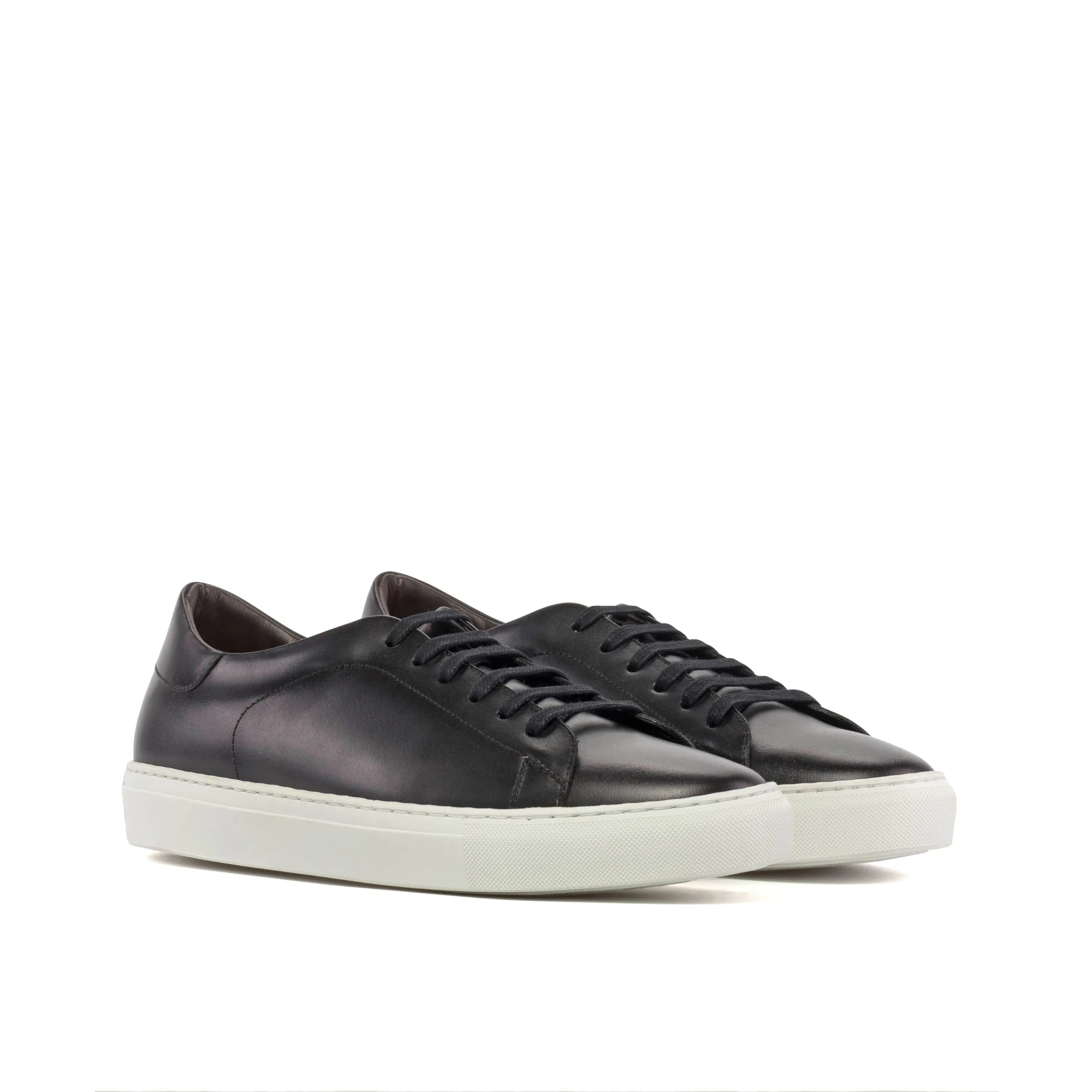 Black Java Trainer Sneaker with white cupsole soles