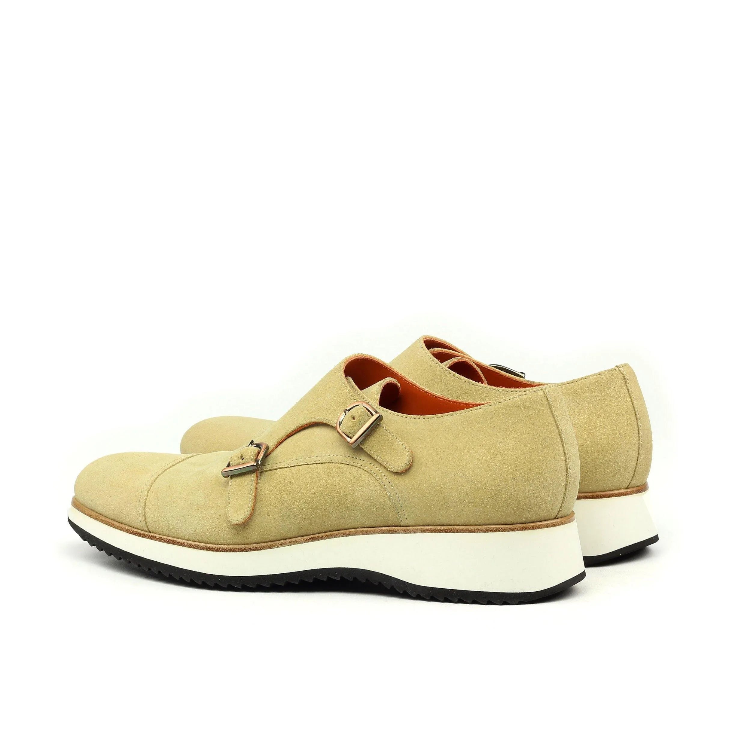 Johndow Double Monk beige leather double monk strap shoes