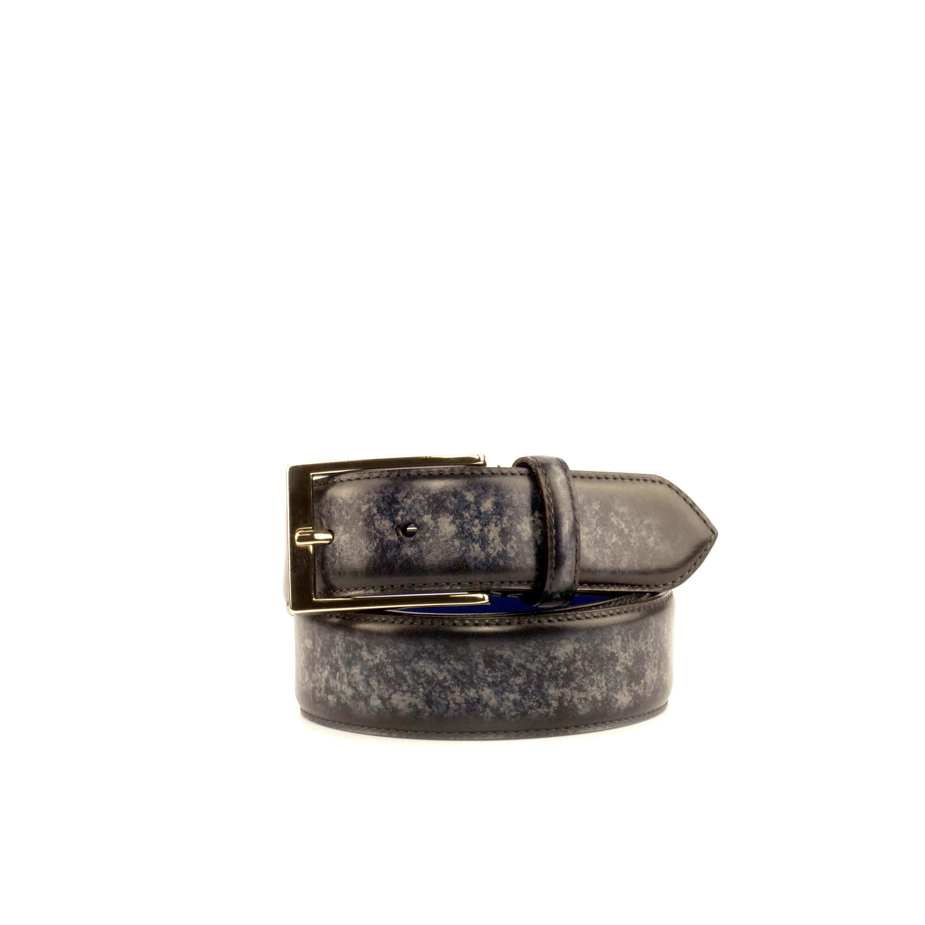 Julianos Patina Hamptons rolled-up gray leather belt