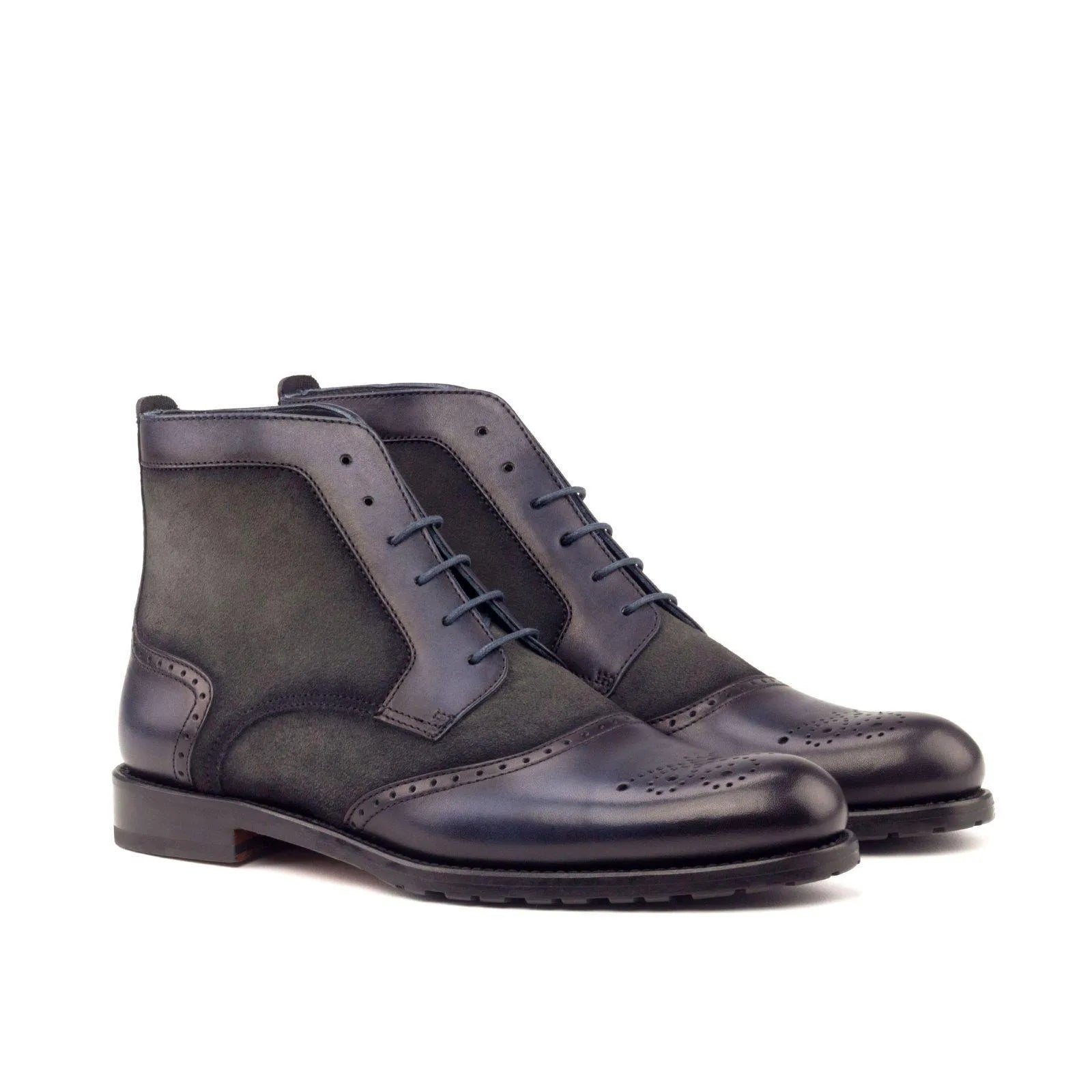 Lauren Ladies Brogue Boots II dark leather wingtip pair