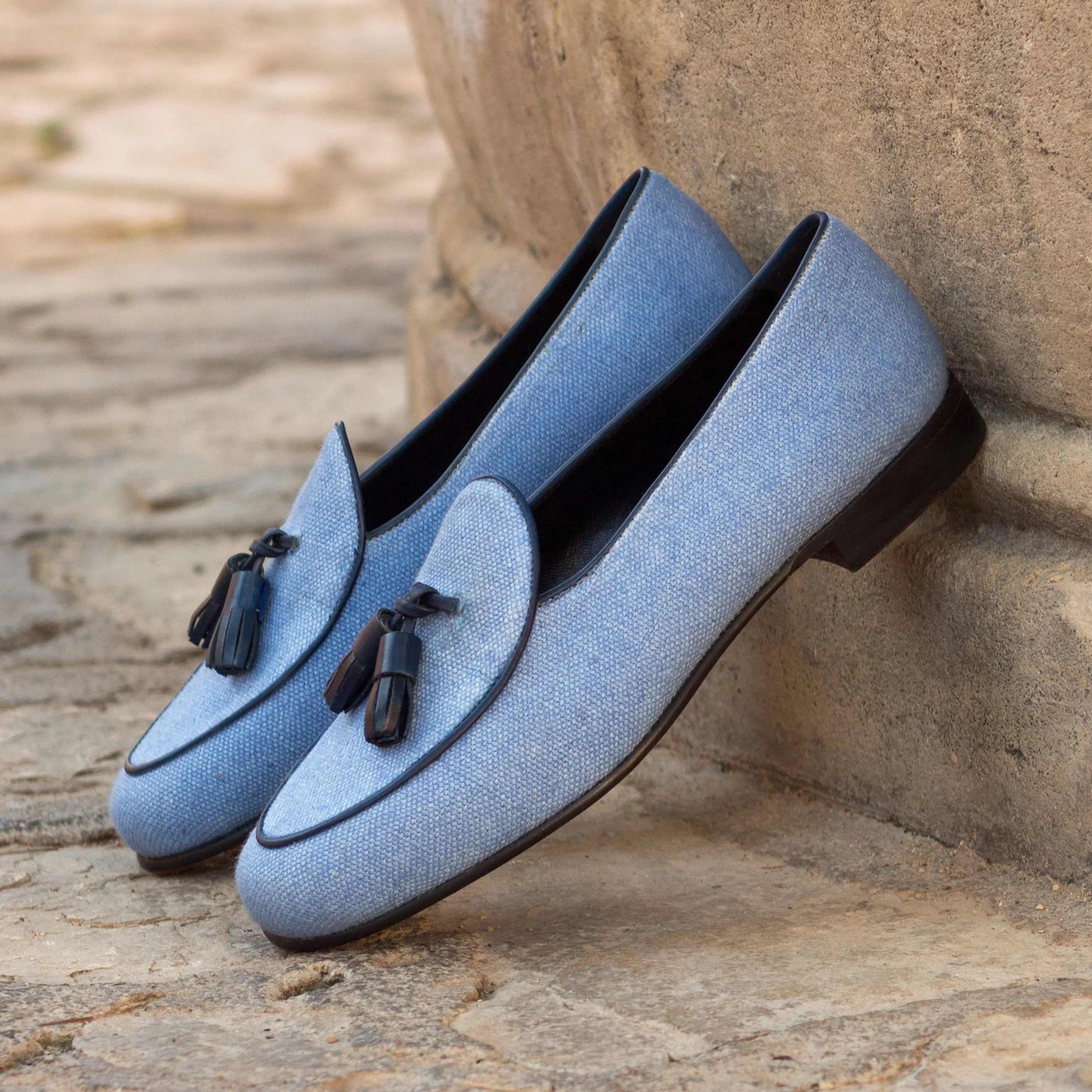 Lee Belgian slipper with blue tassel loafers