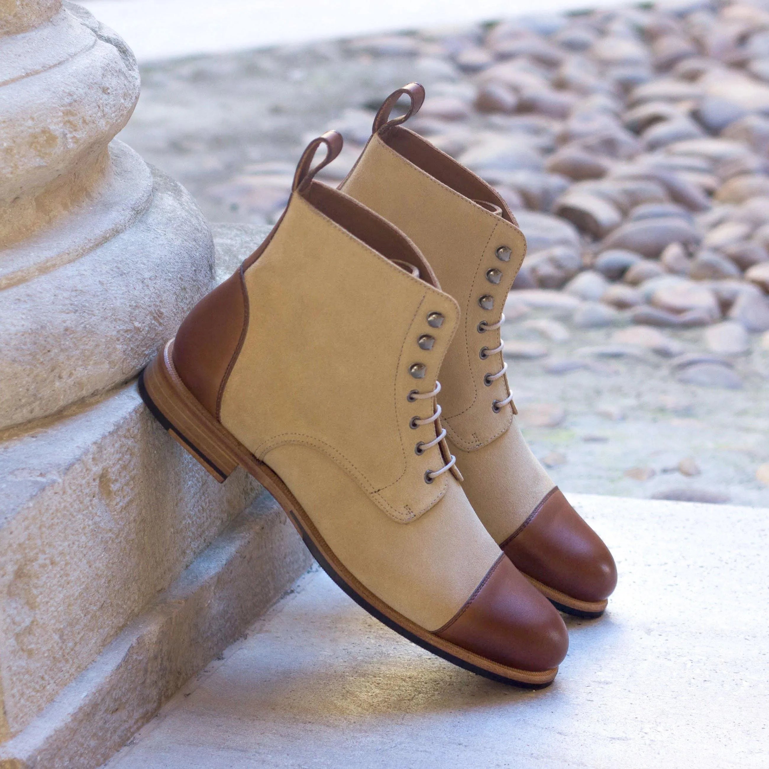 Lilian Ladies Captoe Boots II two-tone leather ankle boots