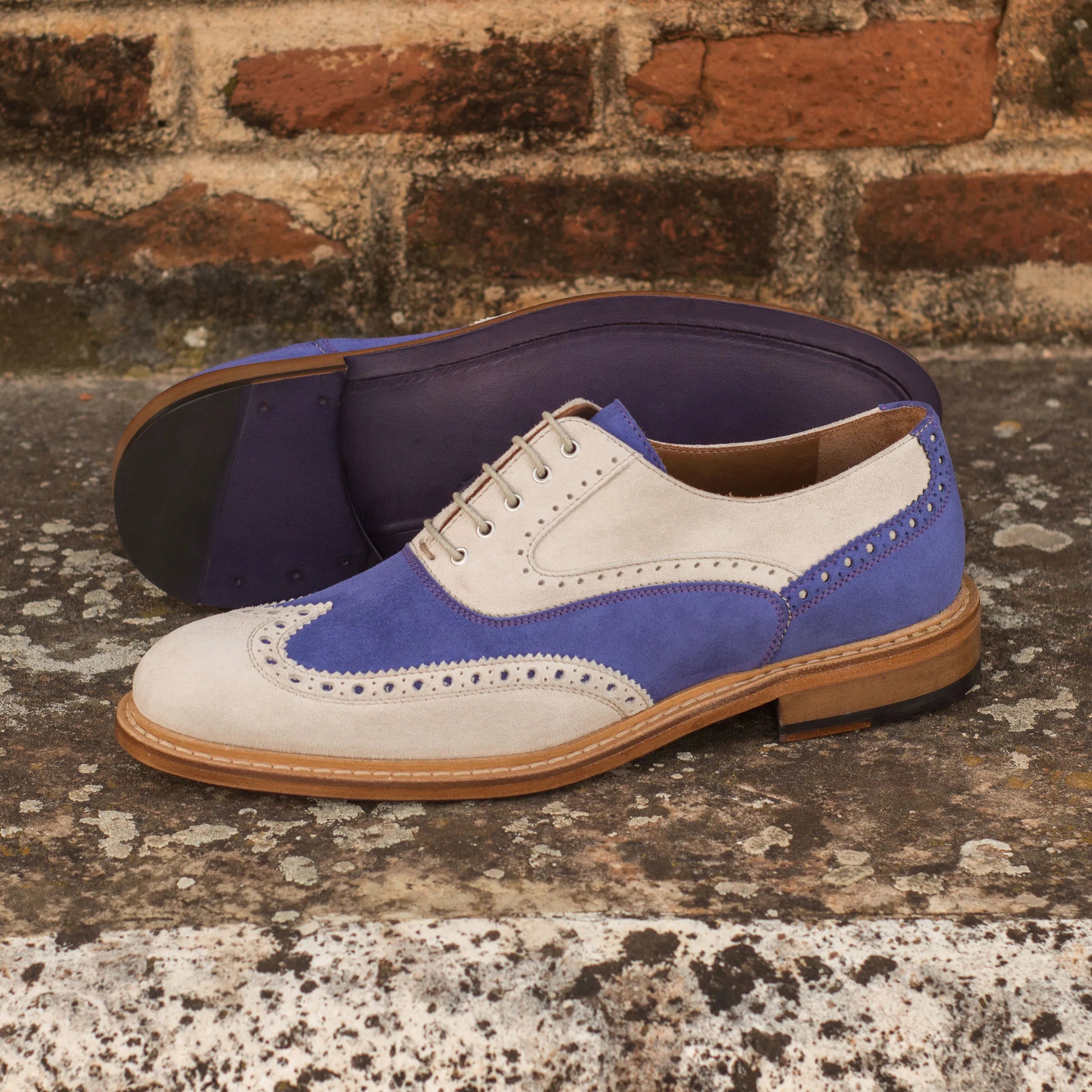 Malina ladies full brogue dress shoes in two-tone leather