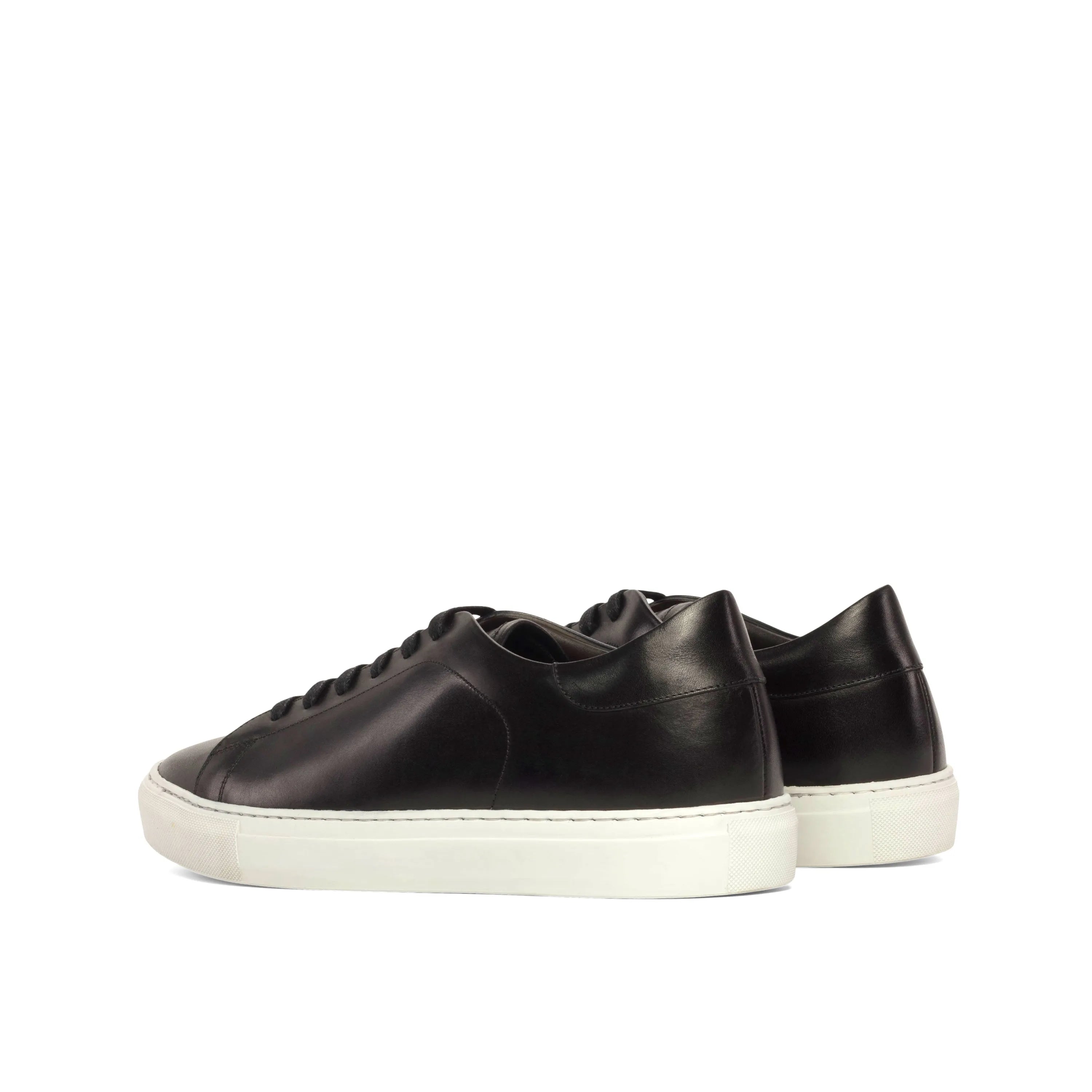 Black Marko Trainer Sneaker with leather upper and white cupsole