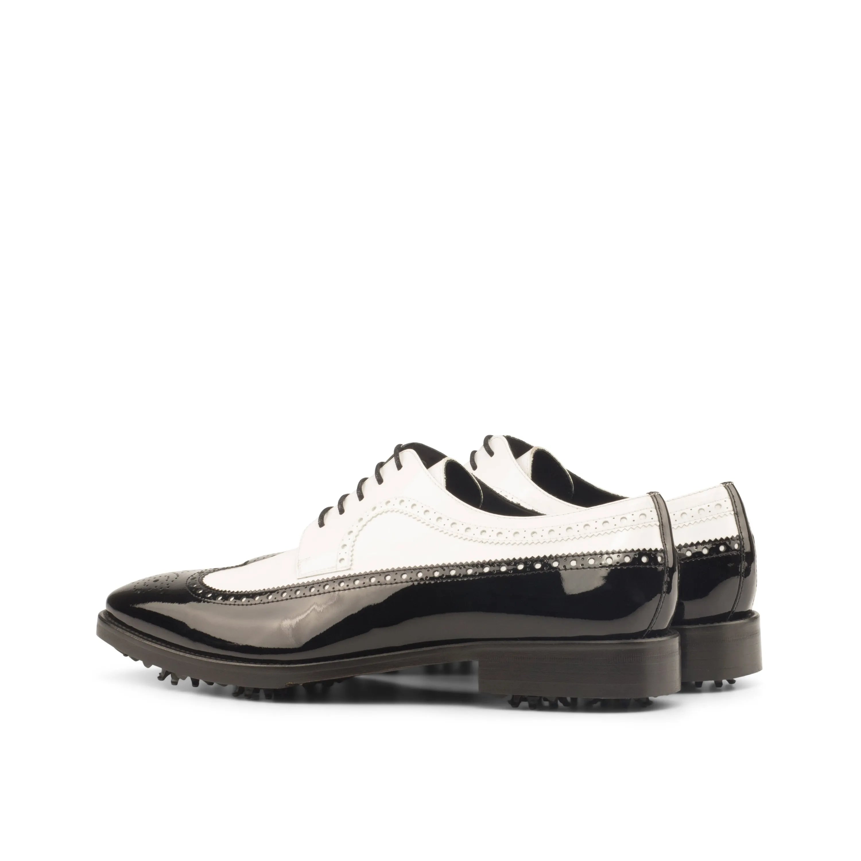 Black and white Mina Long Blucher golf shoes II back view