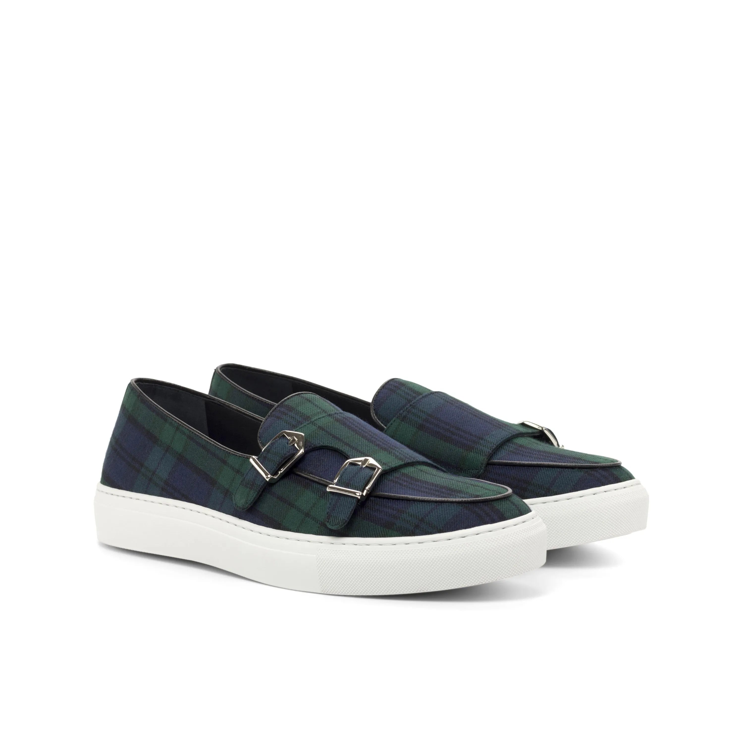 Oliver monk sneaker with plaid double monk strap detail