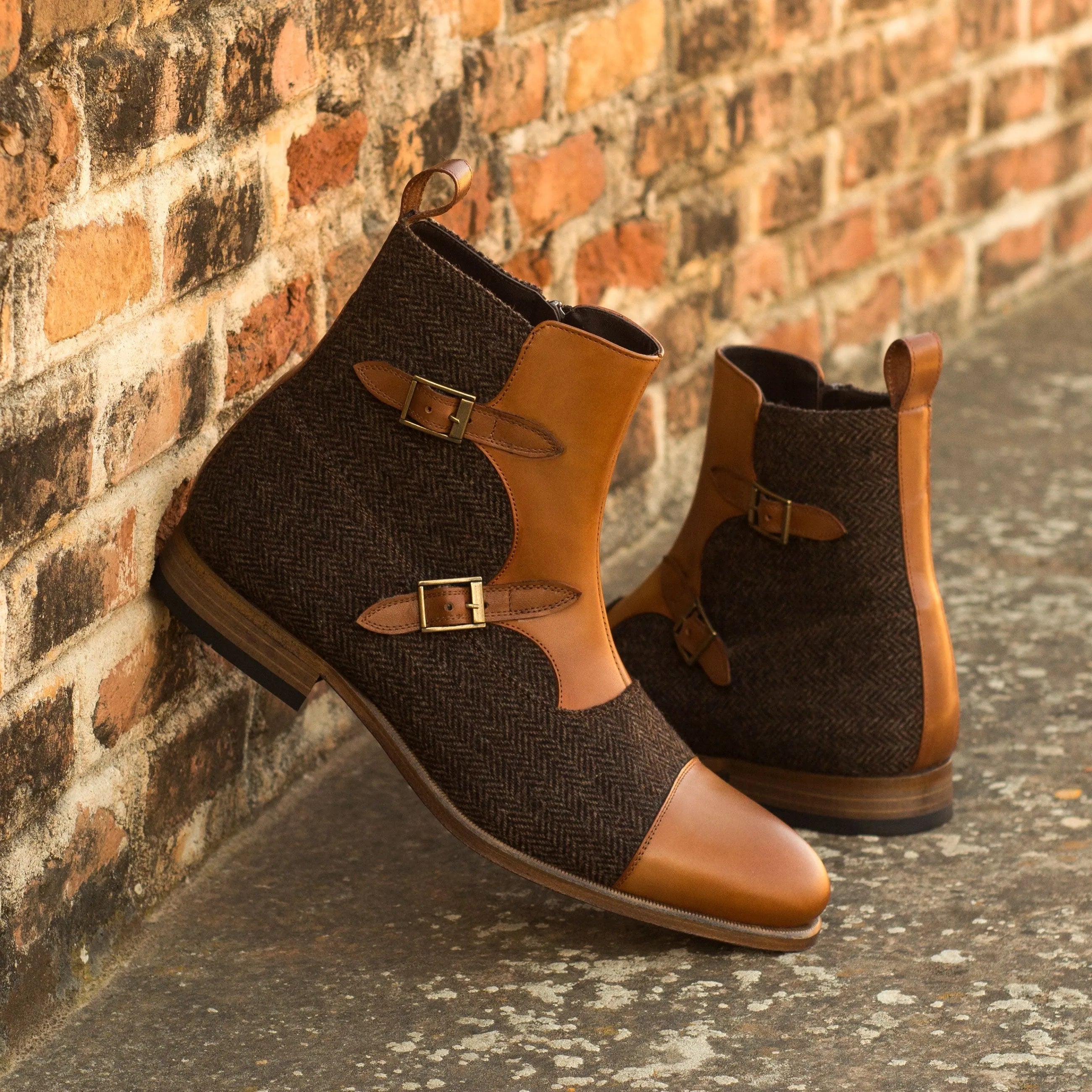 Brown and tan Otra06 Octavian boots with leather accents
