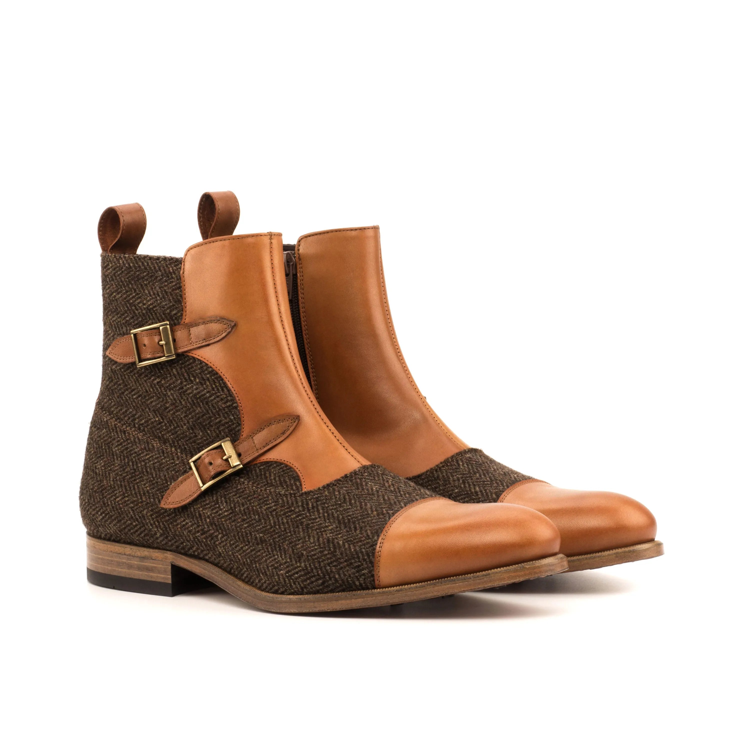 Brown and tan leather buckle Otra06 Octavian boots