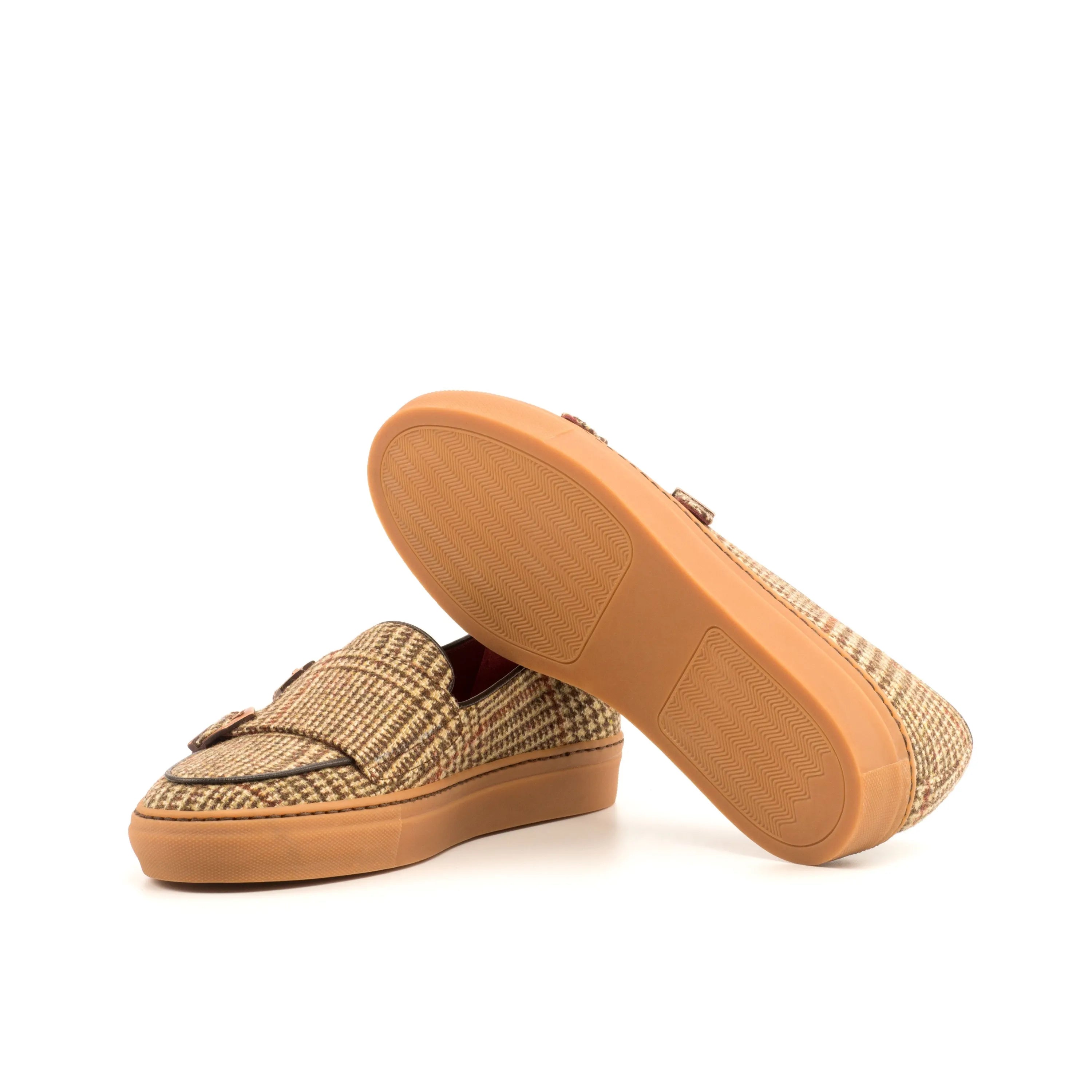 Paz monk sneaker with plaid double monk trainer sneakers