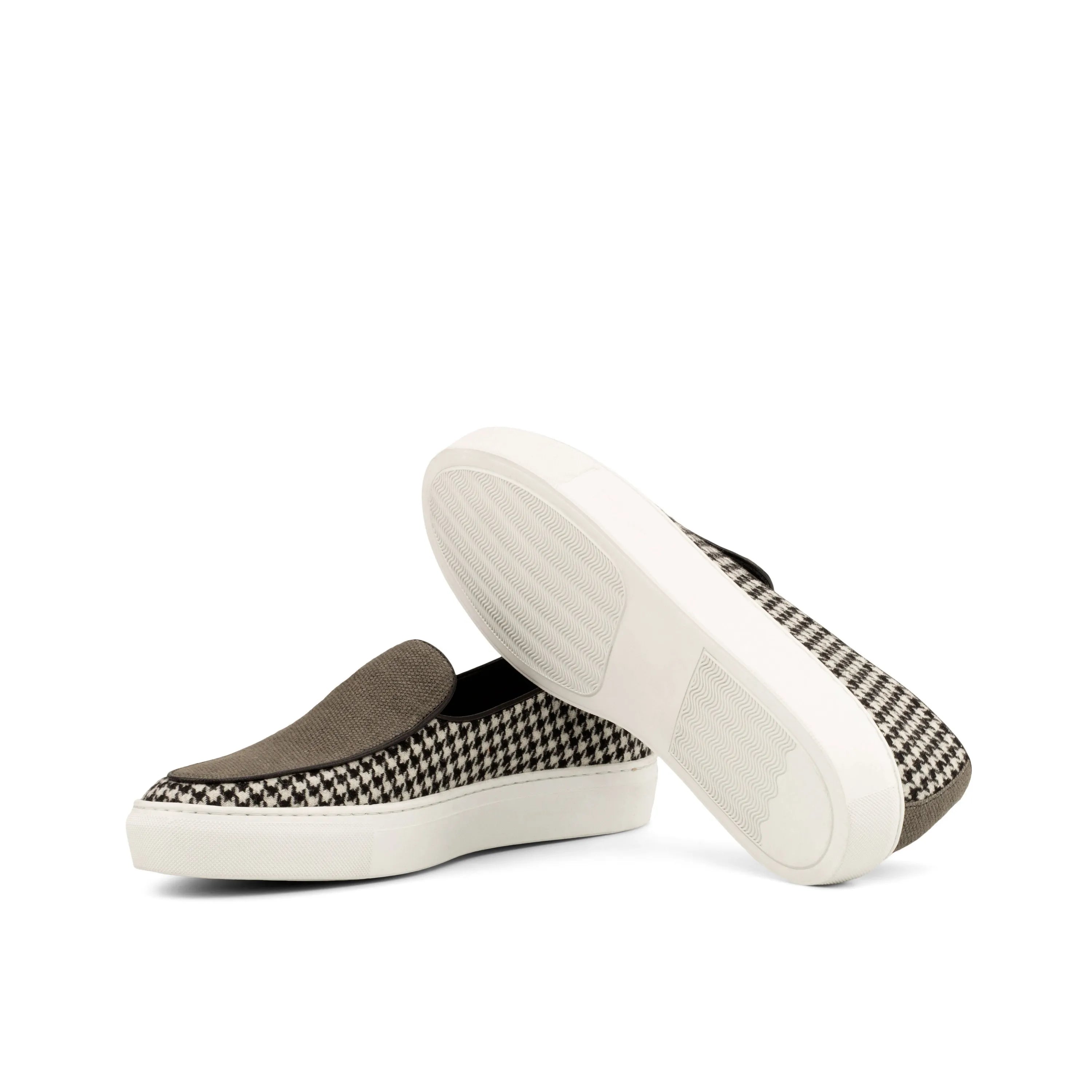 Proctor Belgian sneaker in houndstooth slip-on design