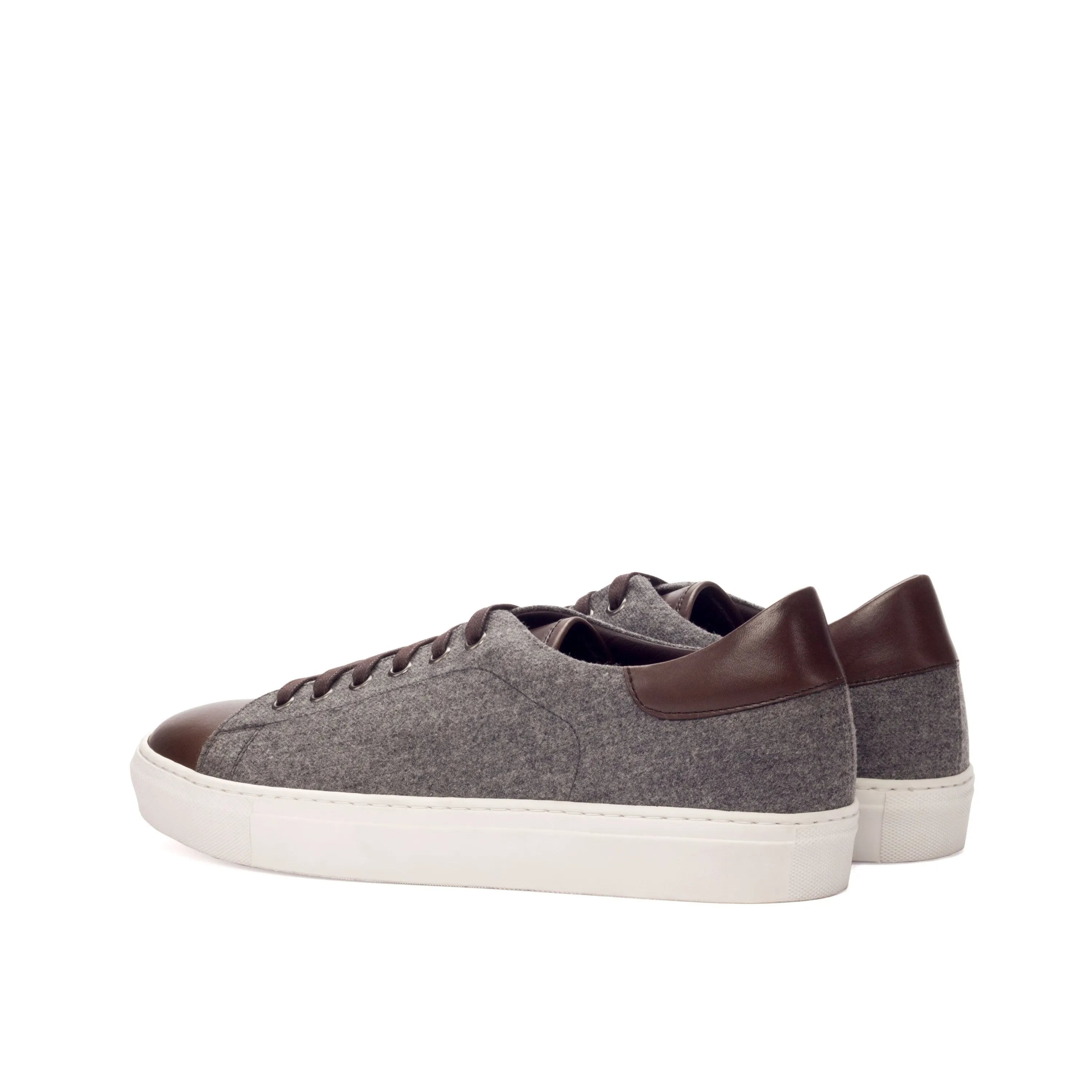 Gray and brown leather Roger Trainer Sneaker cupsole trainer