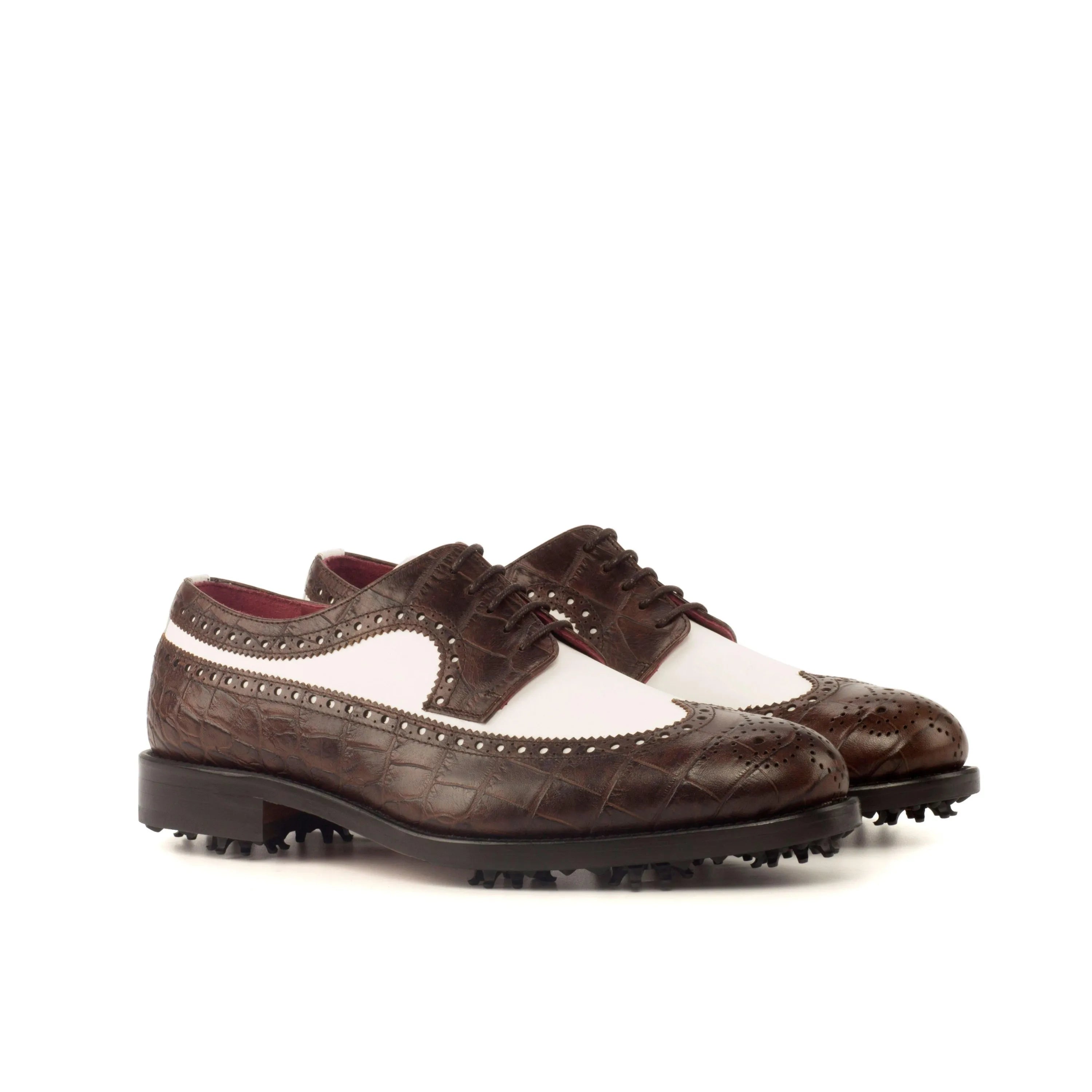 Saint Longwing Blucher two-tone golf shoes back view