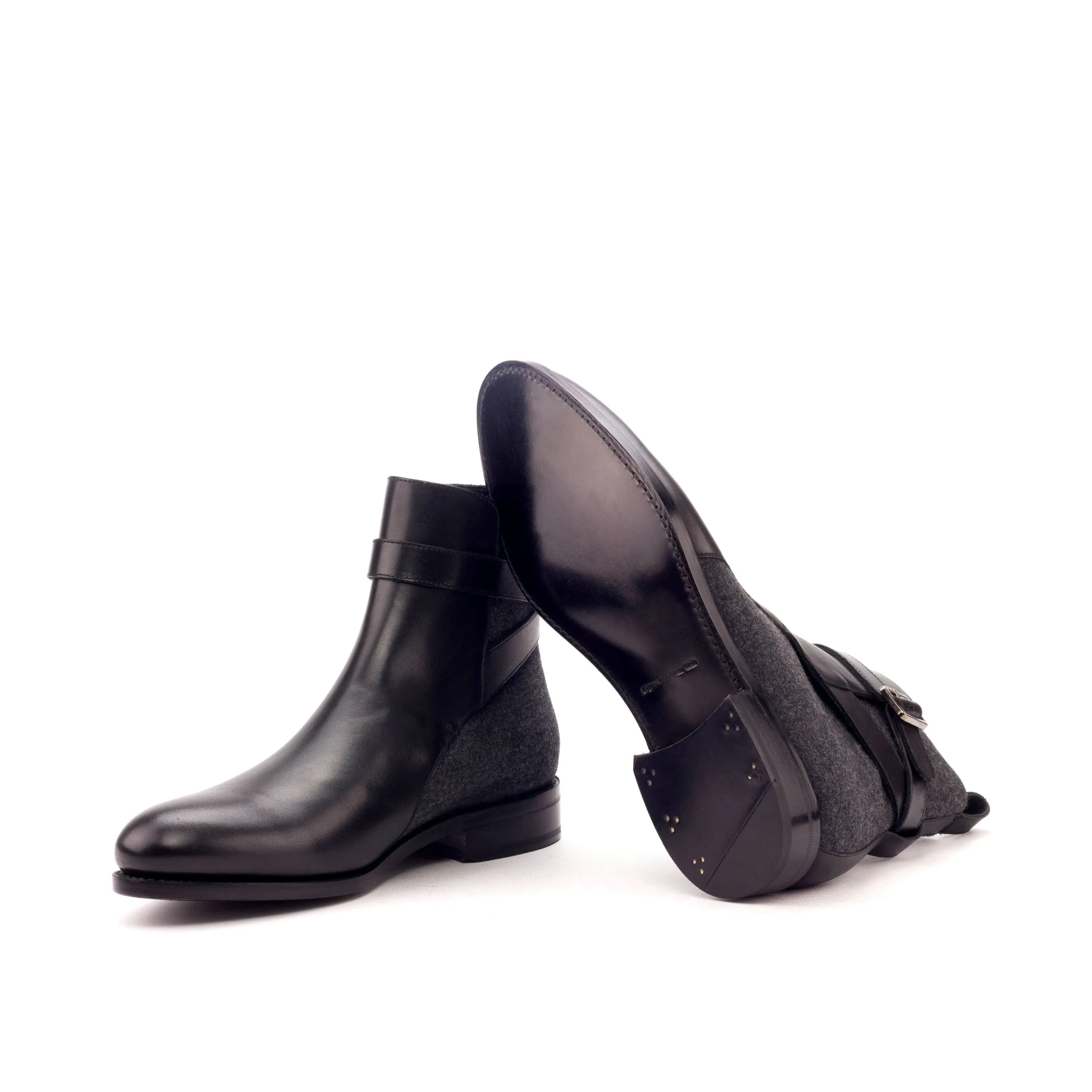 Black leather Singapor Jodhpur Boots ankle view