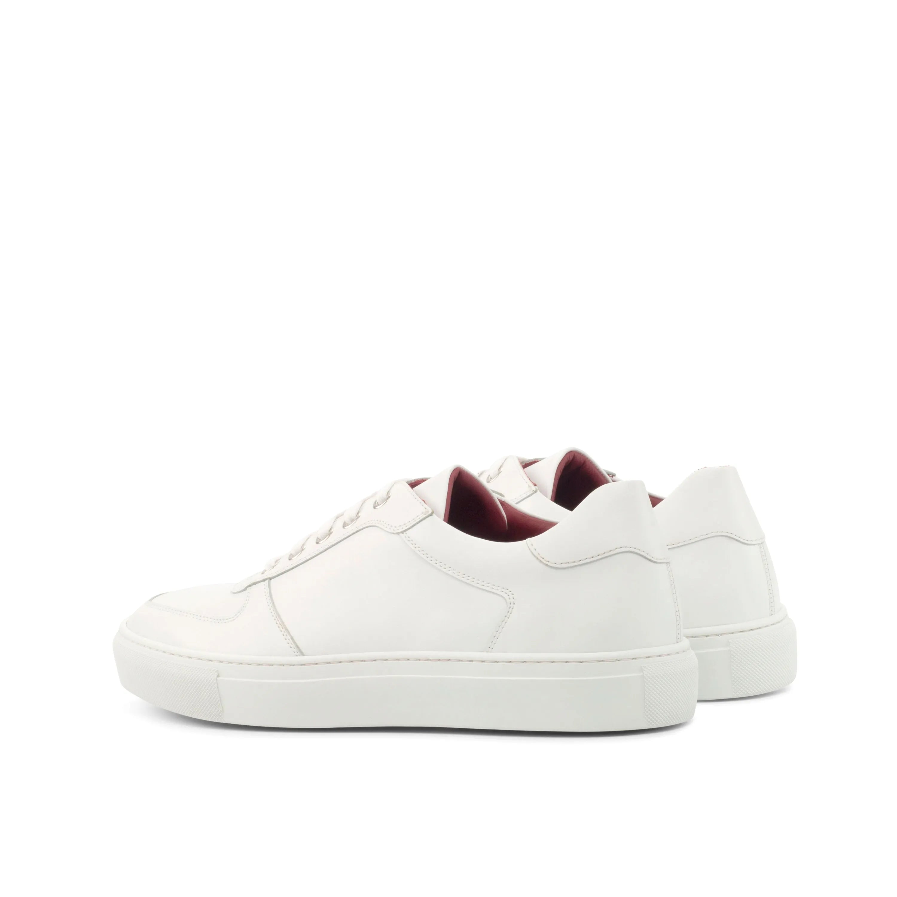 White snow trainer sneakers in premium leather