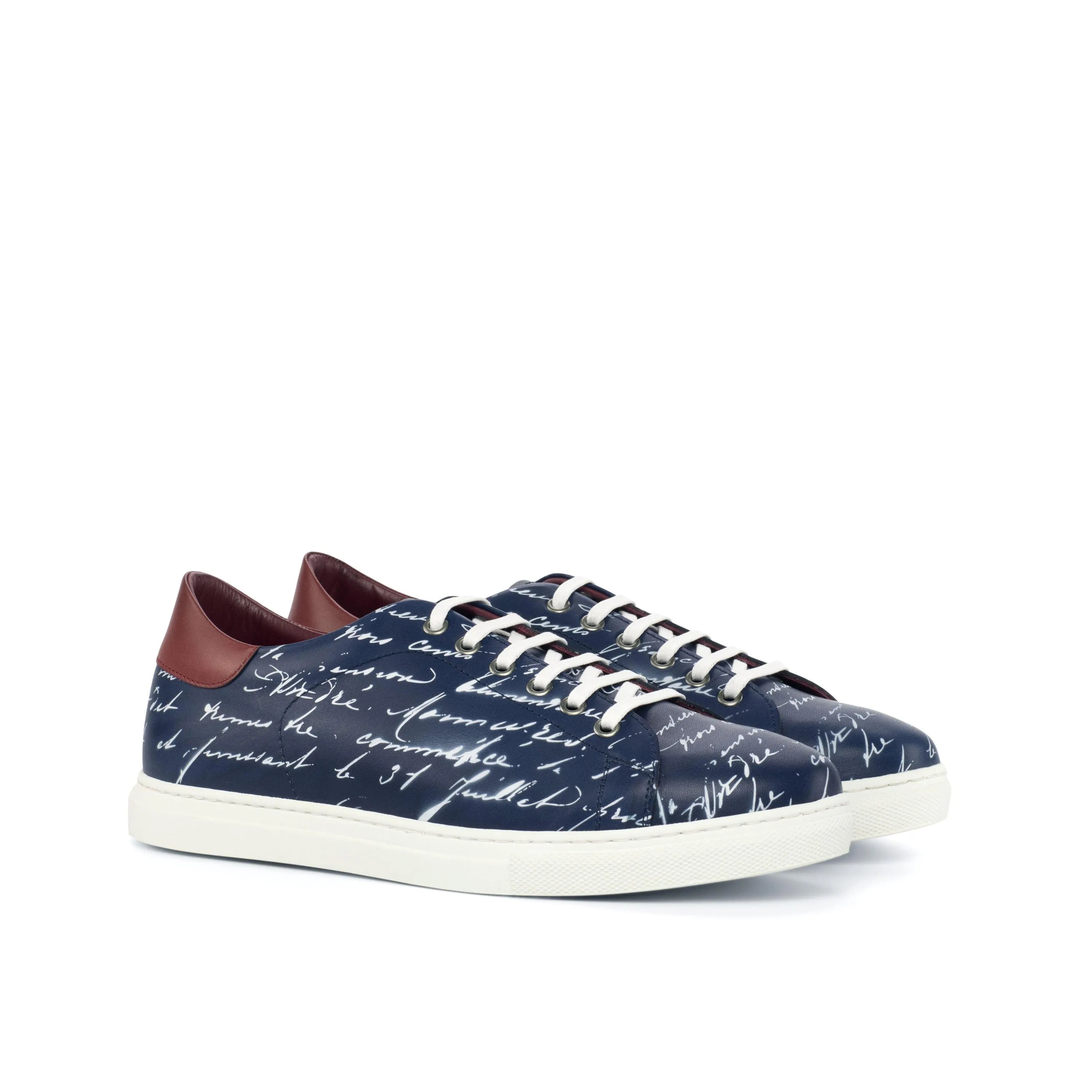 Blue Story Trainer Sneaker with painted calf and white laces