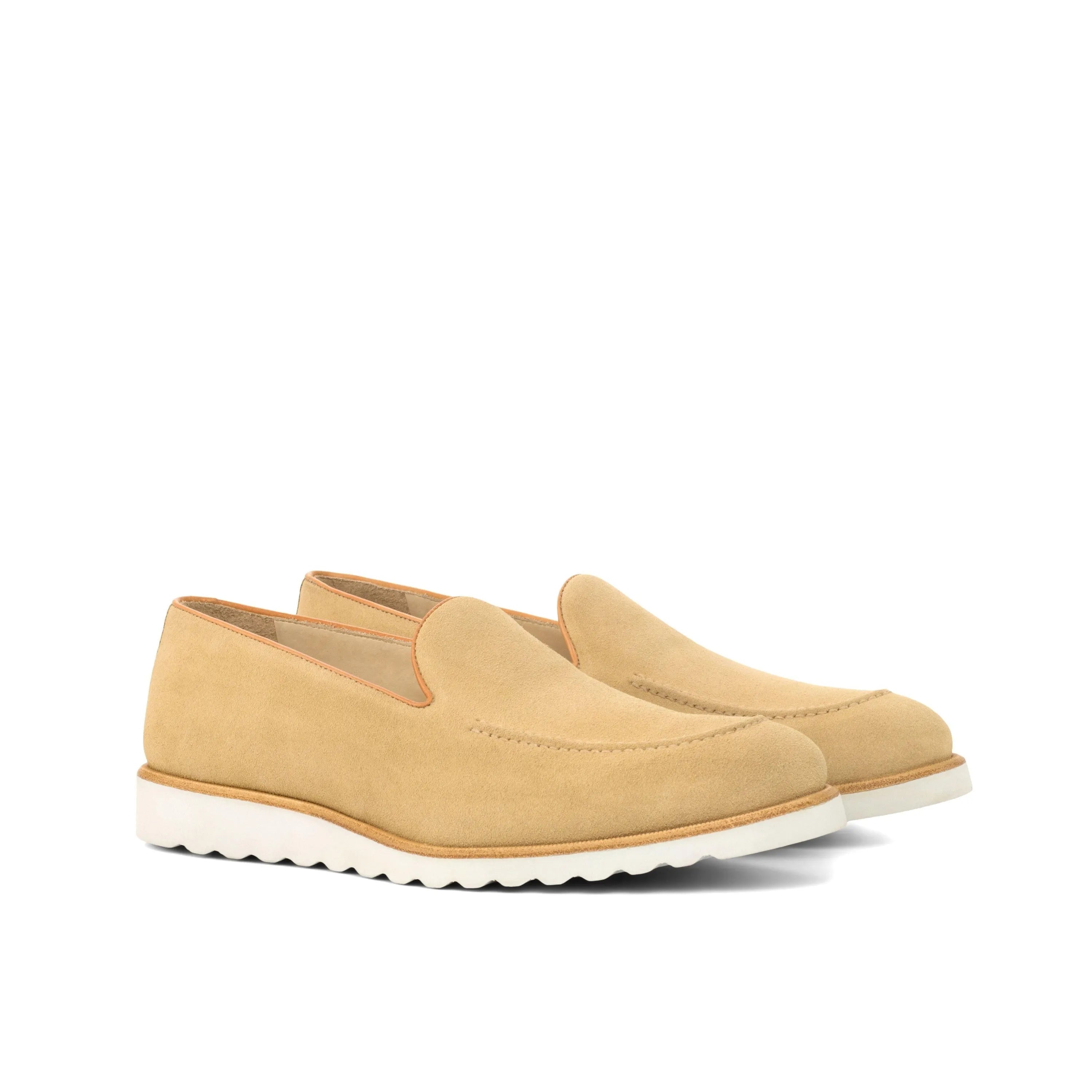 Tan Sundays Loafers II with rounded toe, luxury bespoke shoes for men