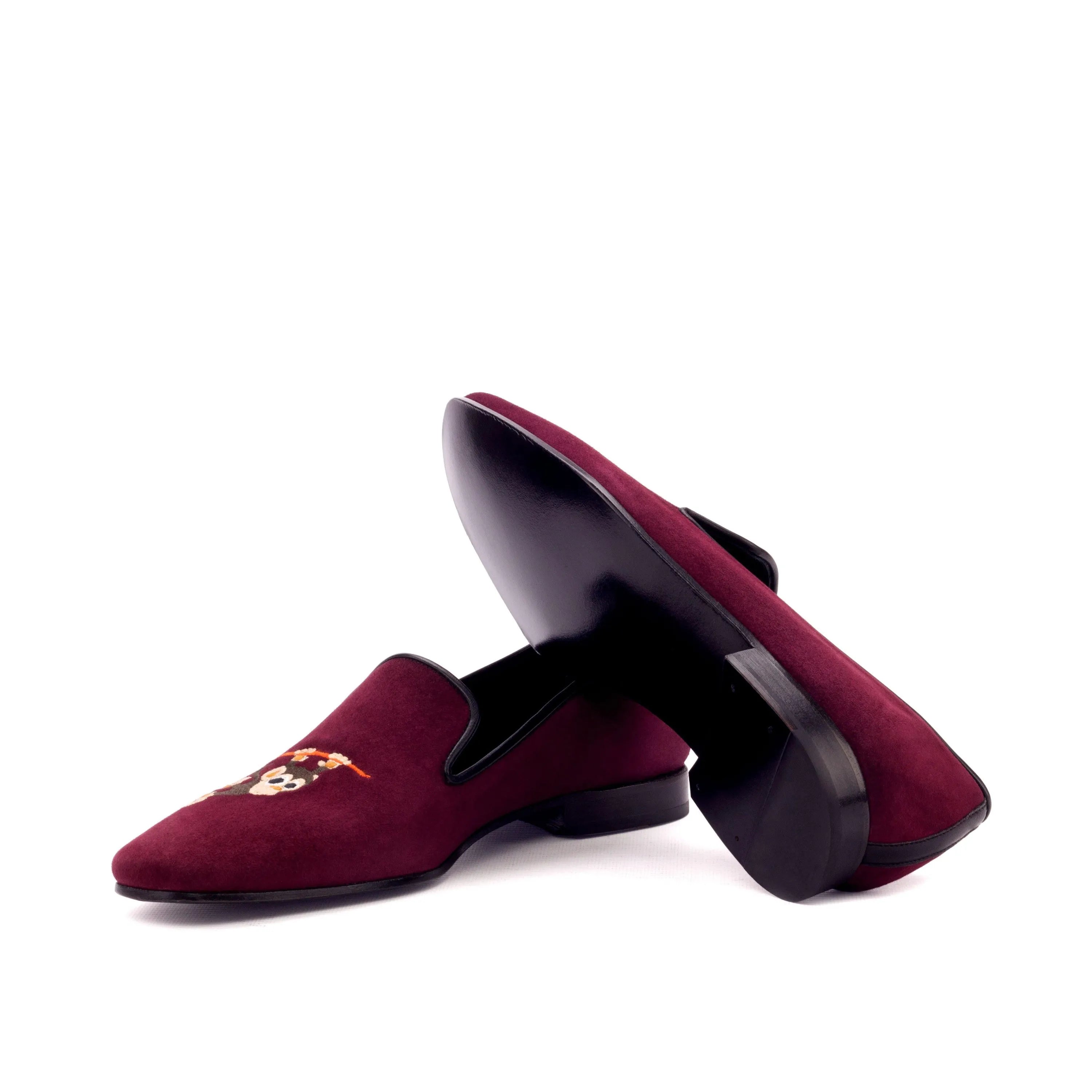 Burgundy suede Tito Drake slipon loafers