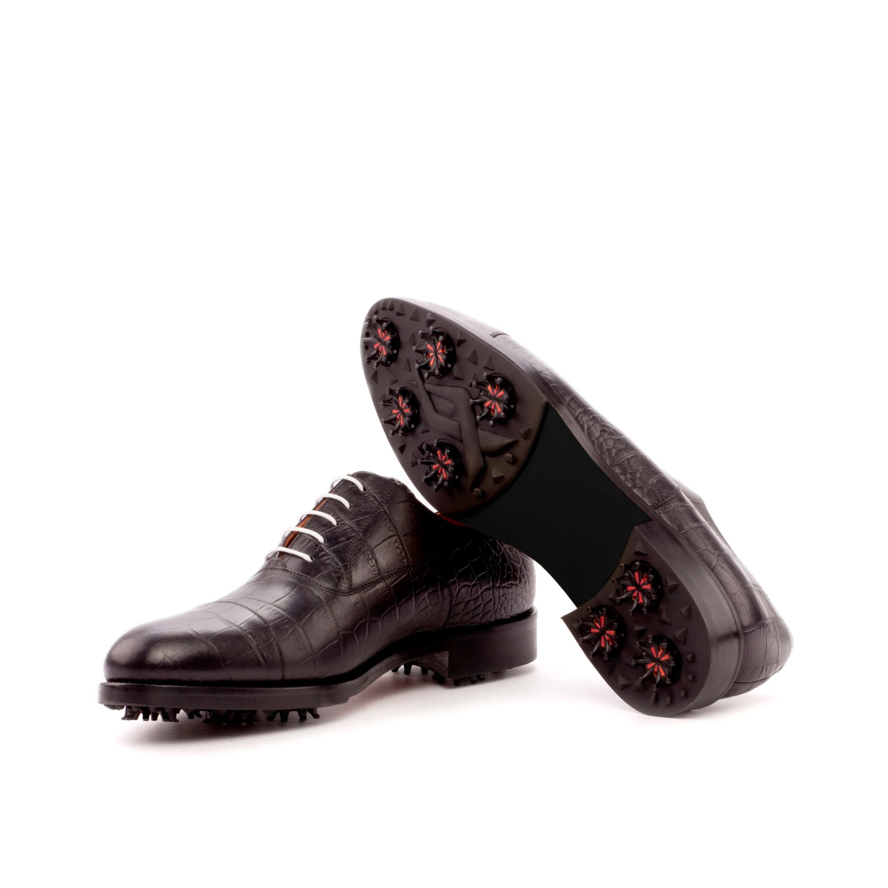 Toros oxford golf shoes in brown leather saddle design