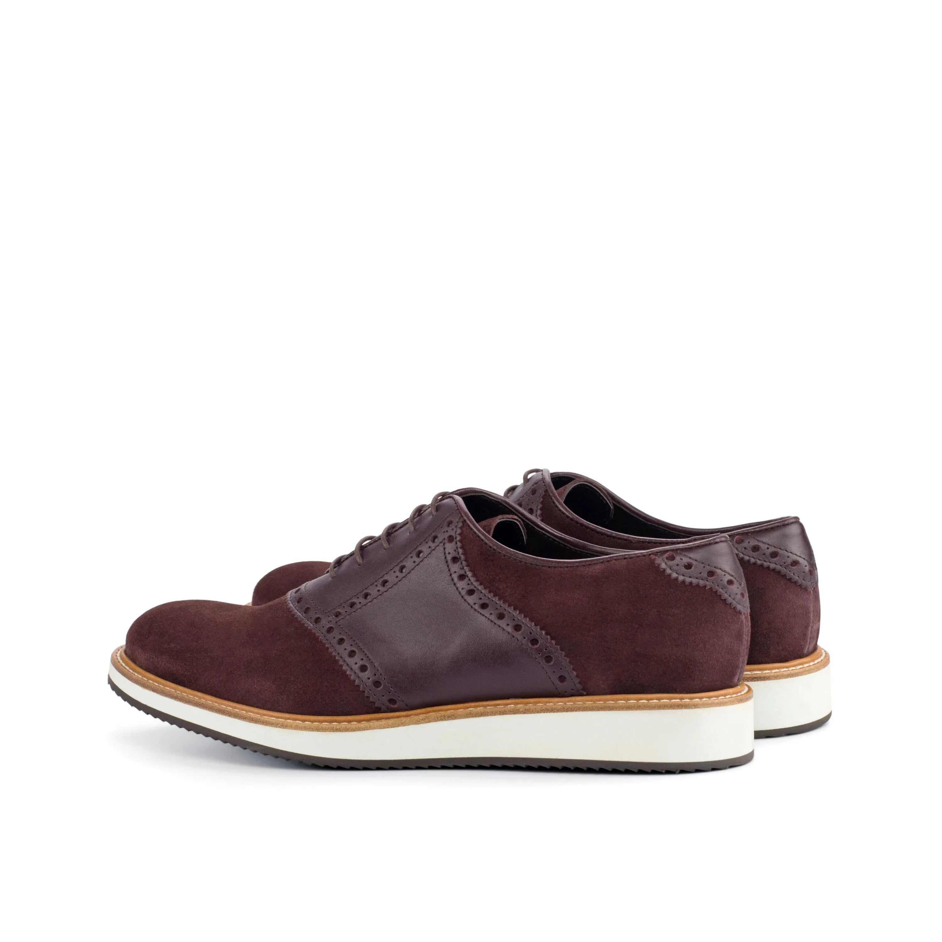 TR91 saddle shoes in burgundy leather, back view