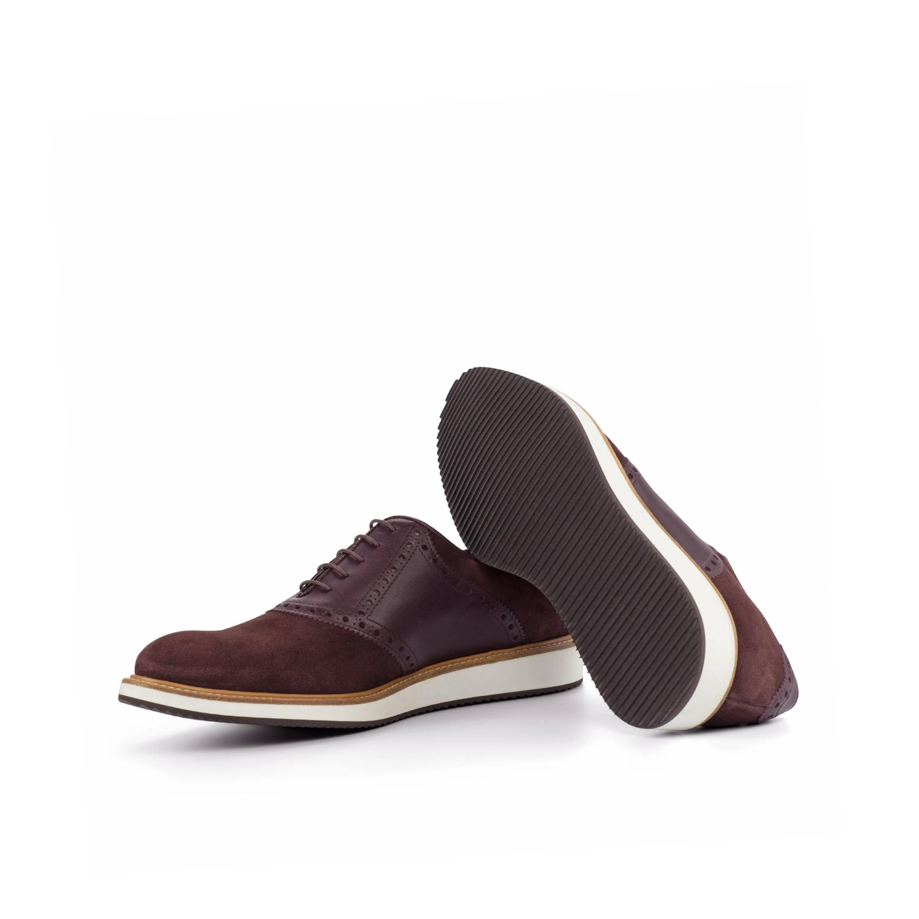 TR91 saddle shoes in burgundy leather and suede