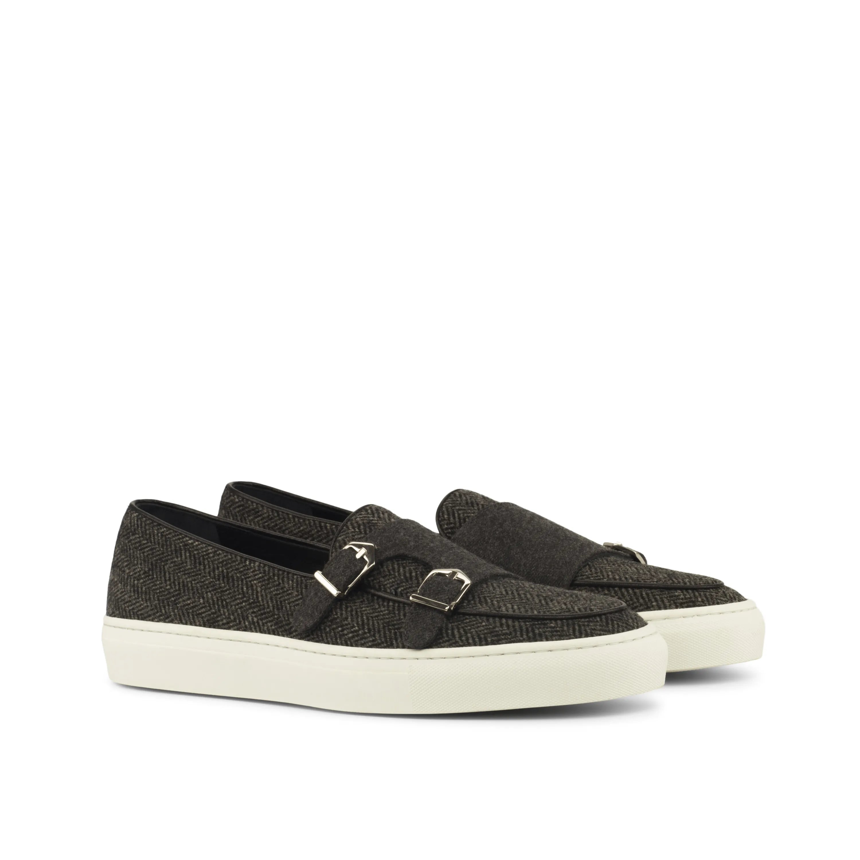 Trove monk sneaker with herringbone double monk straps