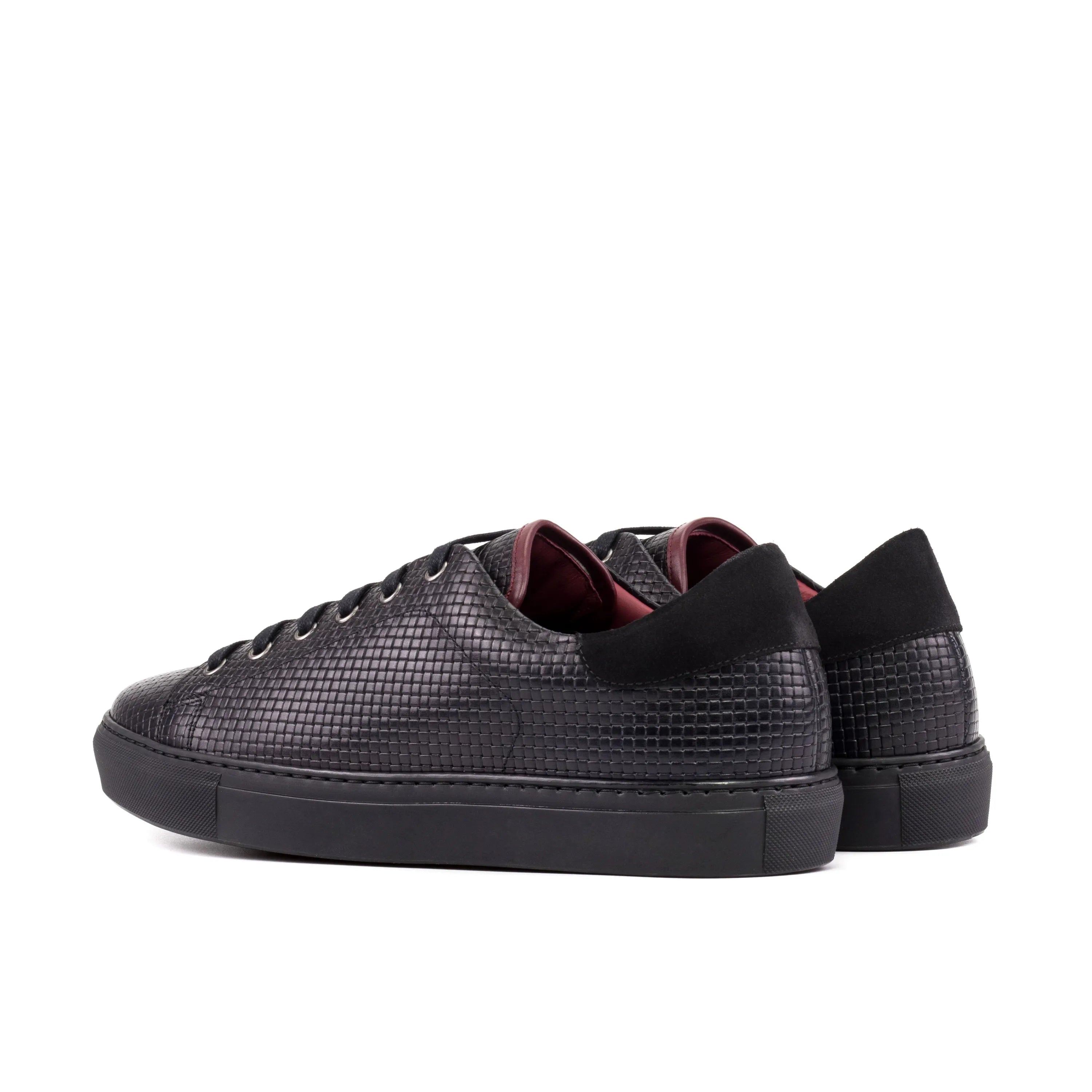 Black Twilight Trainer Sneaker in calf leather cupsole low-top