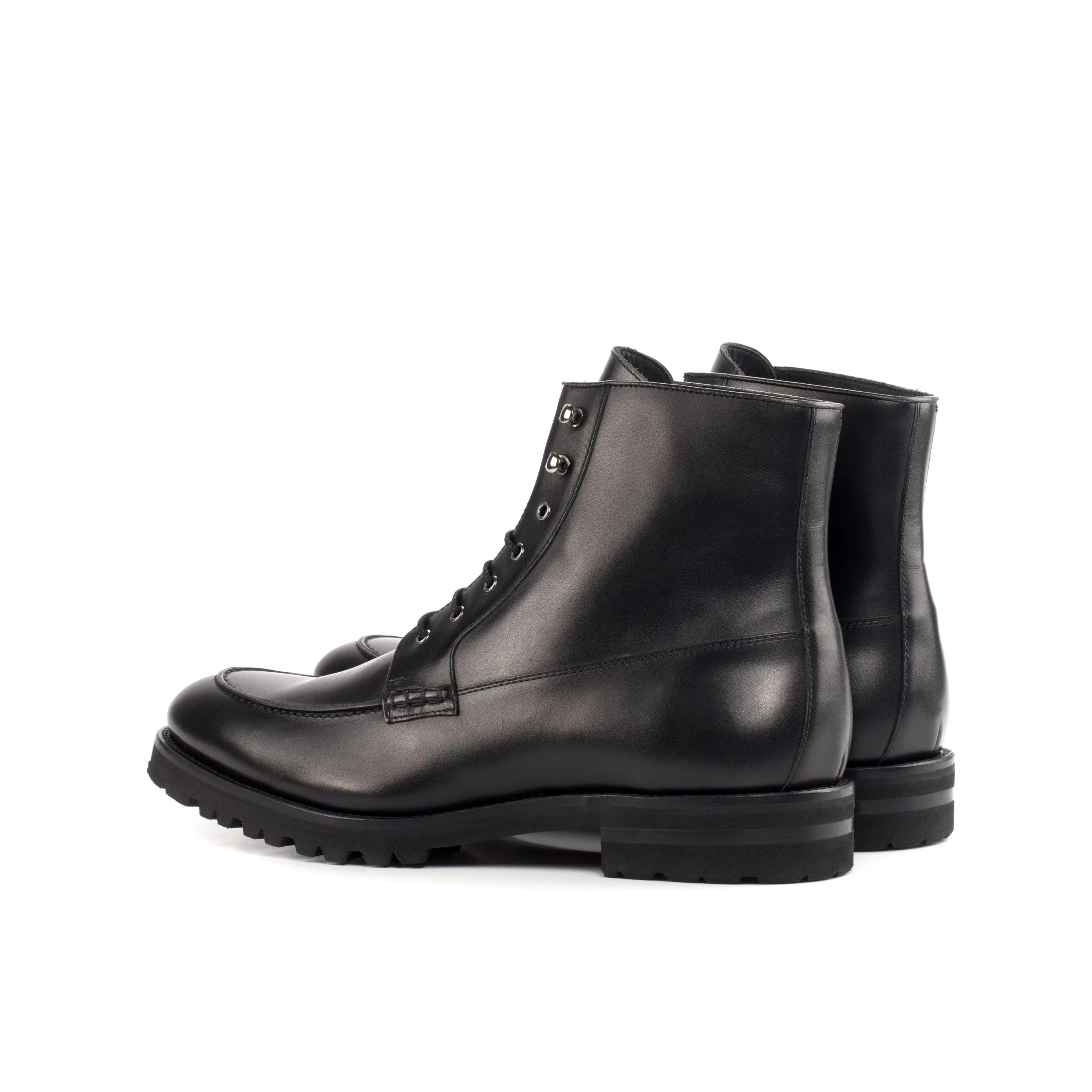 Pair of black leather Wisconsin moc boots