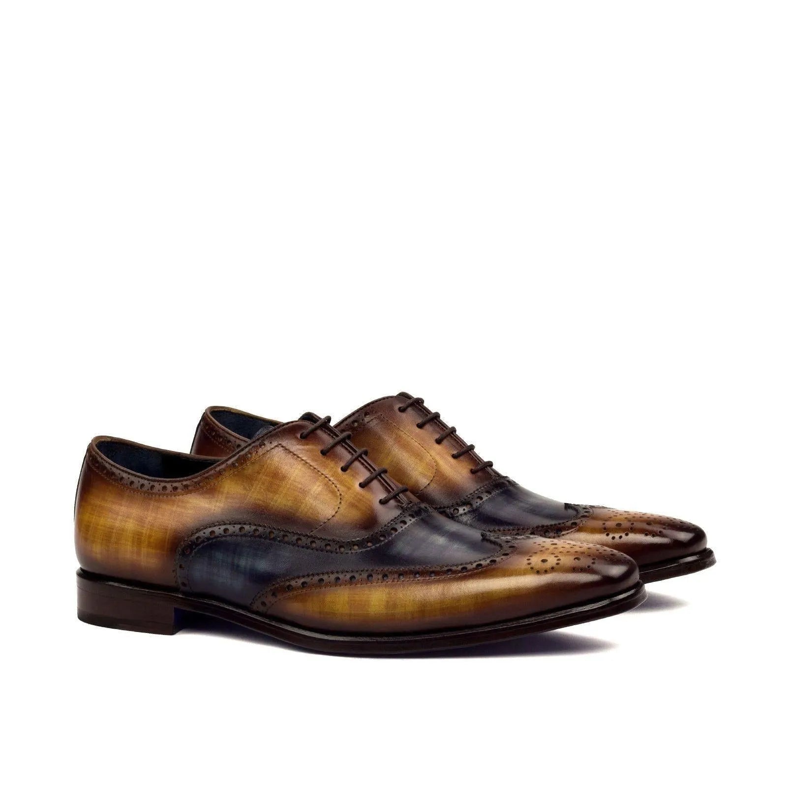 WT Full Brogue Patina II two-toned leather brogue patina shoes for men