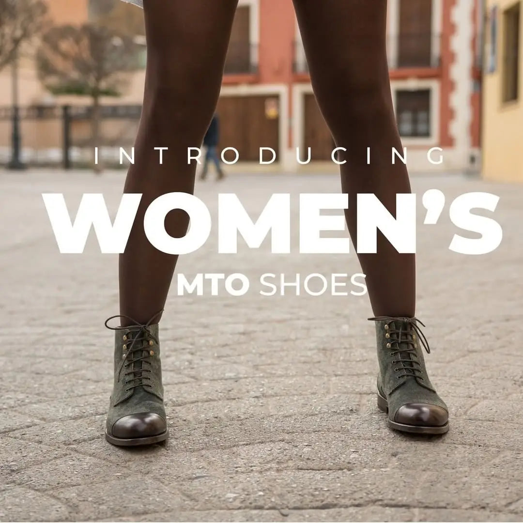 Women’s leather lace-up boots.