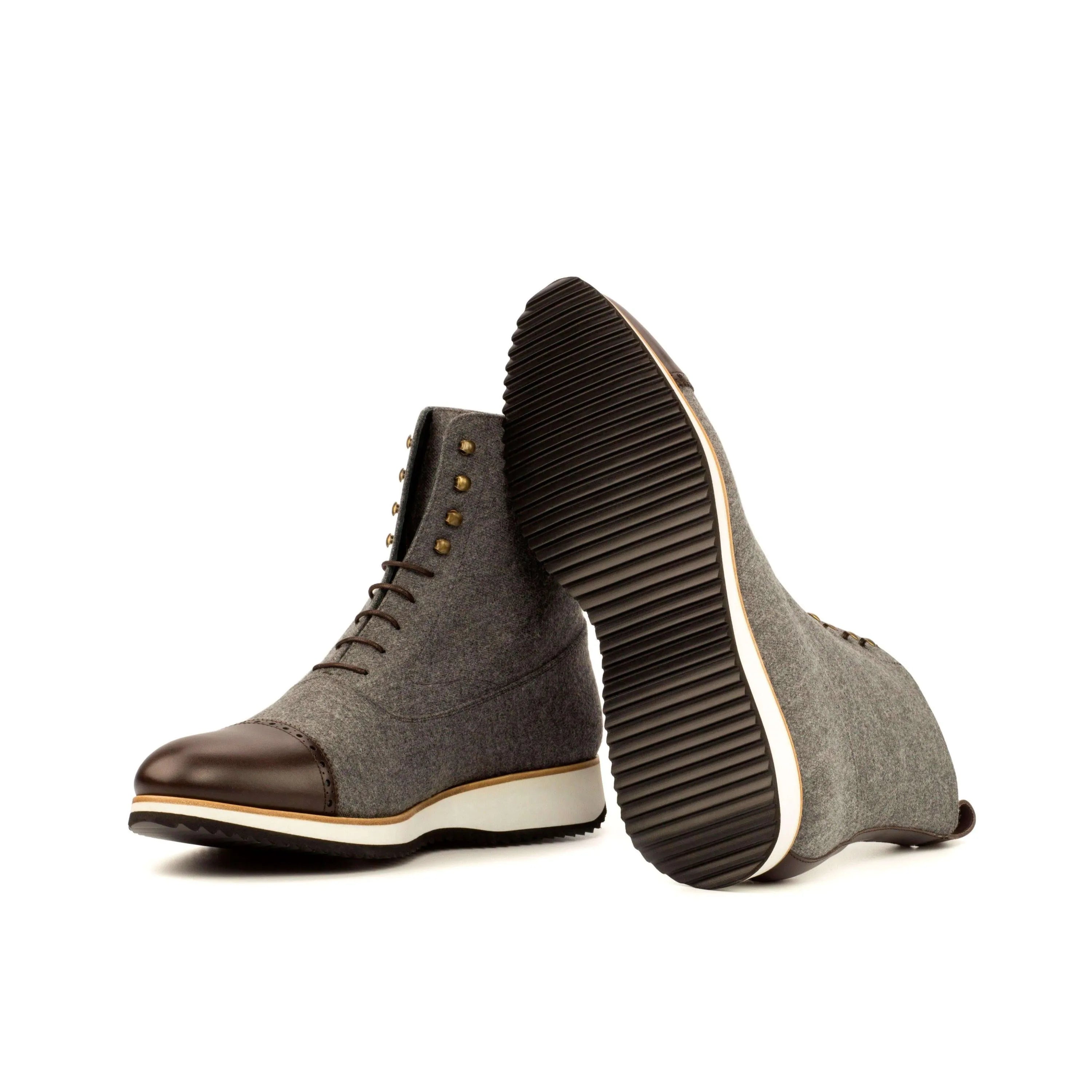 Gray and brown leather Achilles Balmoral Boots II