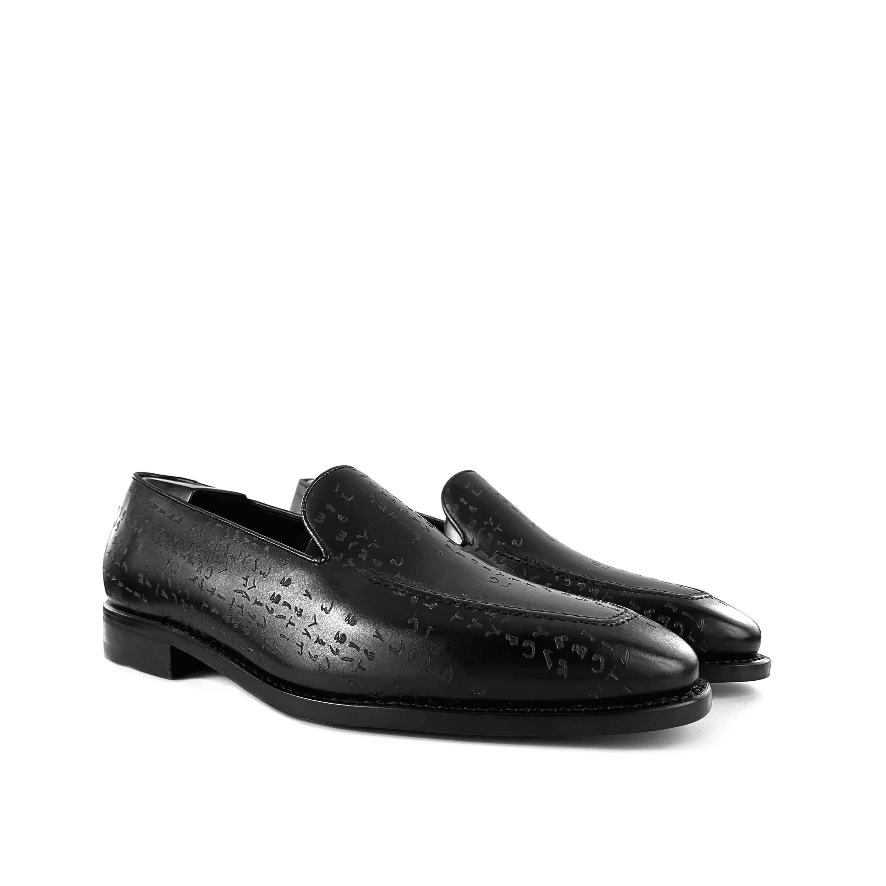 Black Arabic Matrix Loafers in Goodyear welted Italian crust leather