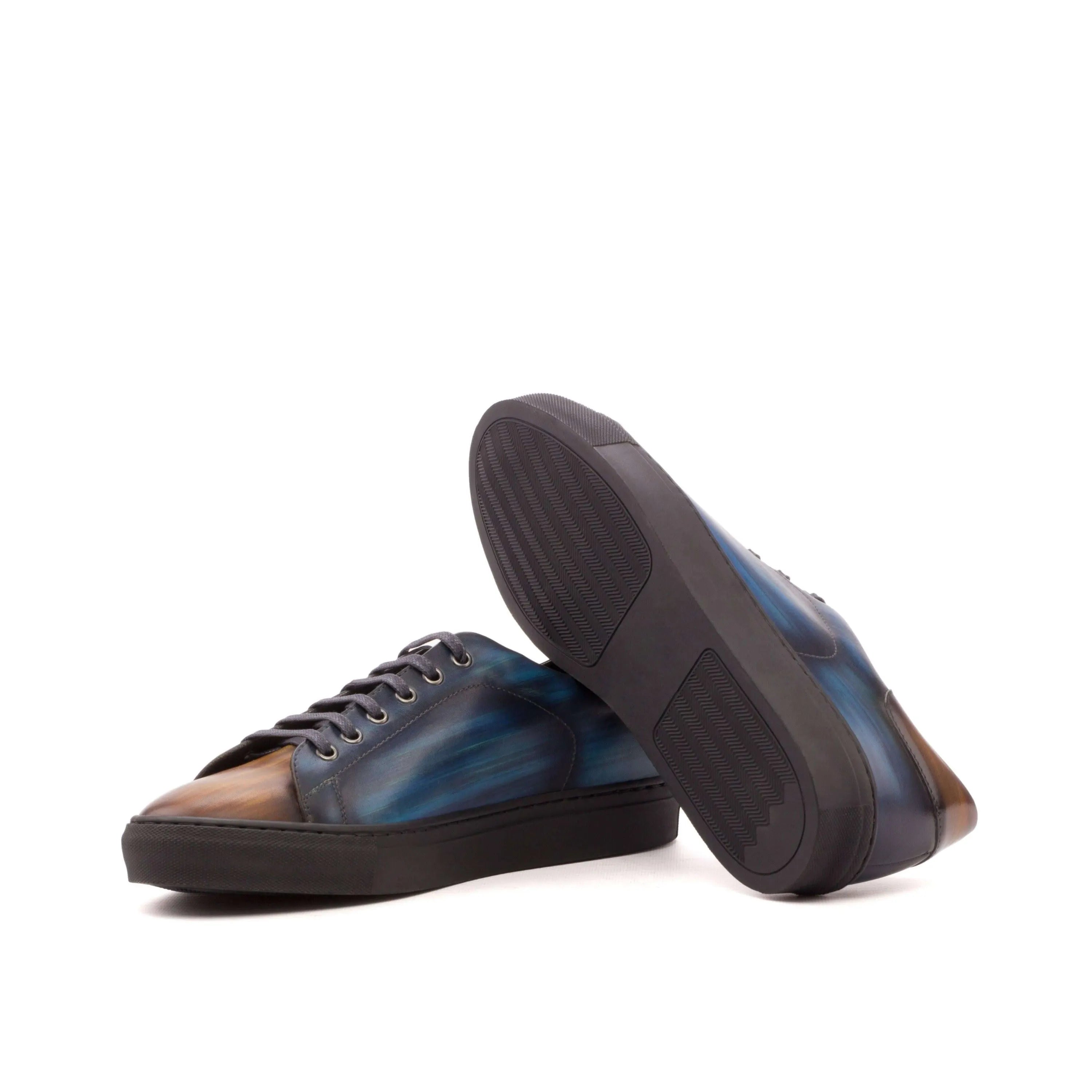 Azat trainer patina sneaker II with two-toned leather and crust patina