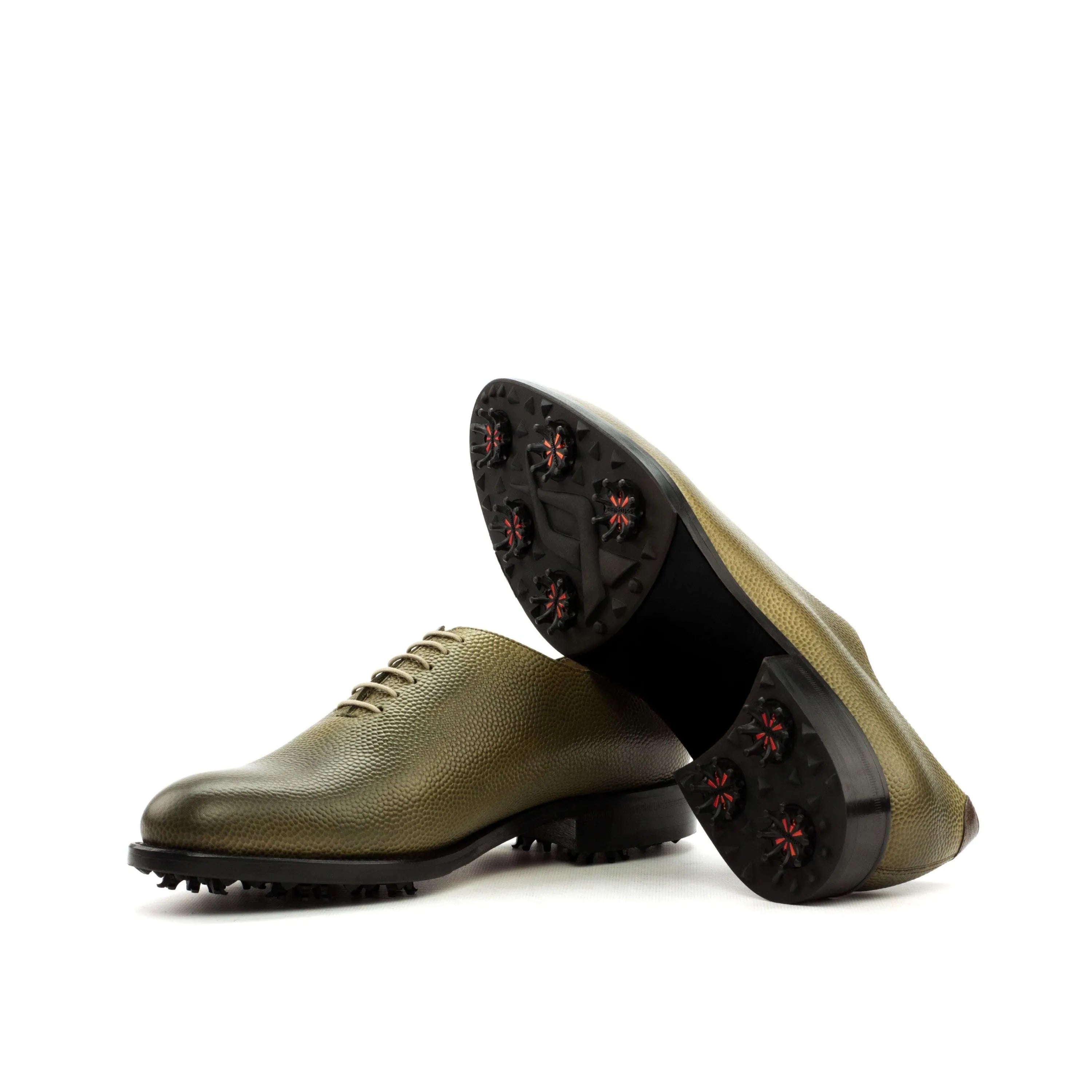 Bogy wholecut golf shoes in olive green oxford style