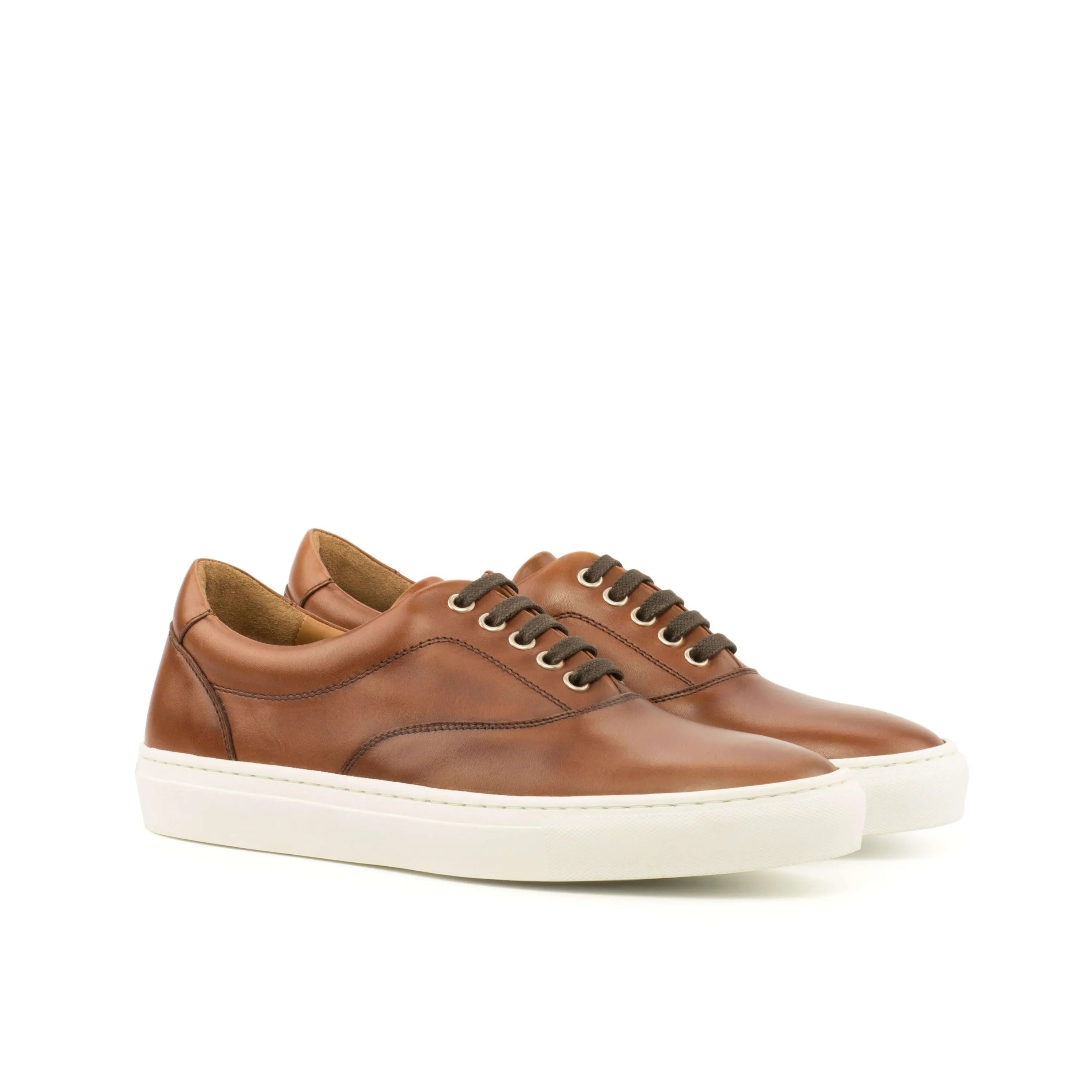 Brown leather Cassian top sider sneaker II for men