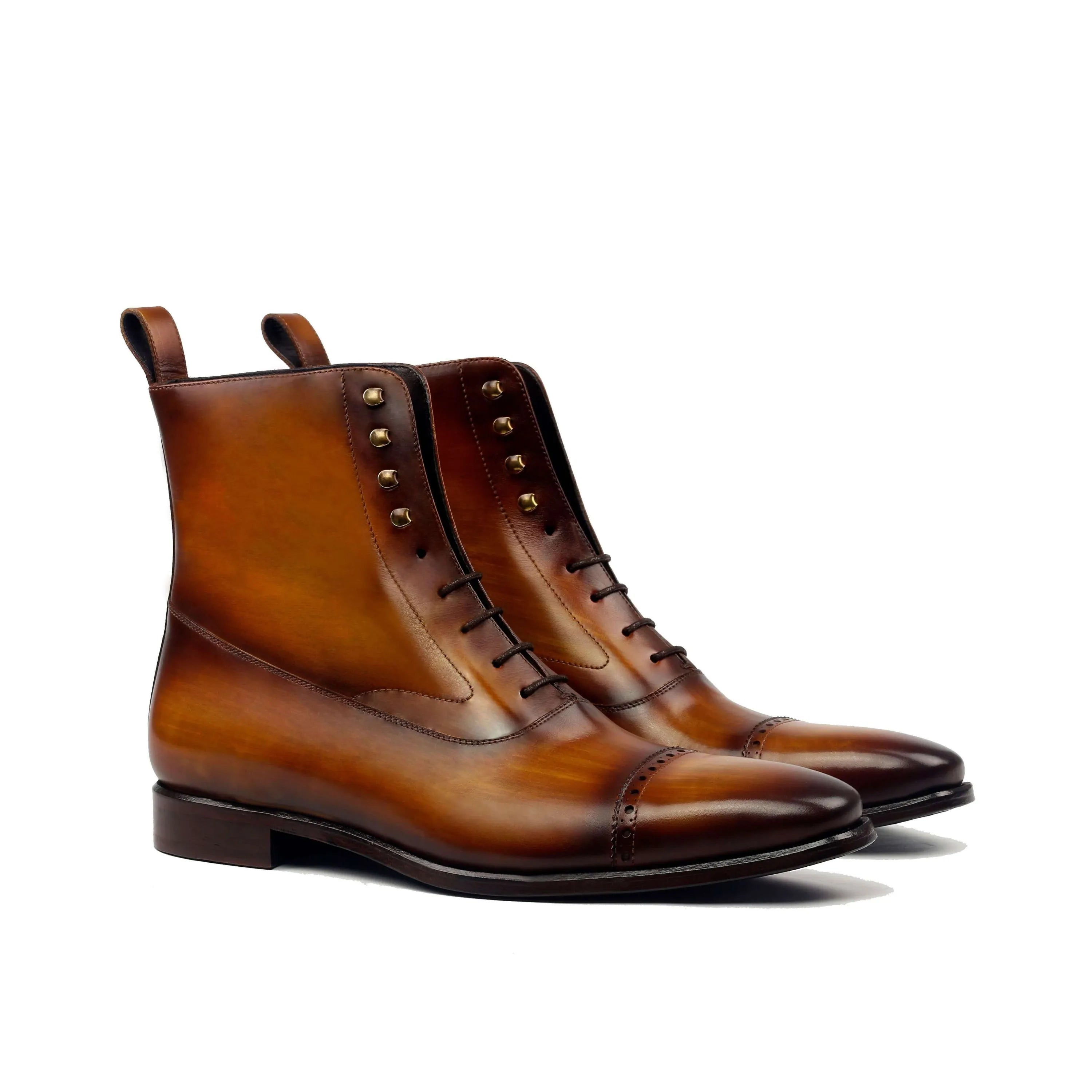 Chalky W Balmoral Boots II brown leather lace-up luxury bespoke shoes for men